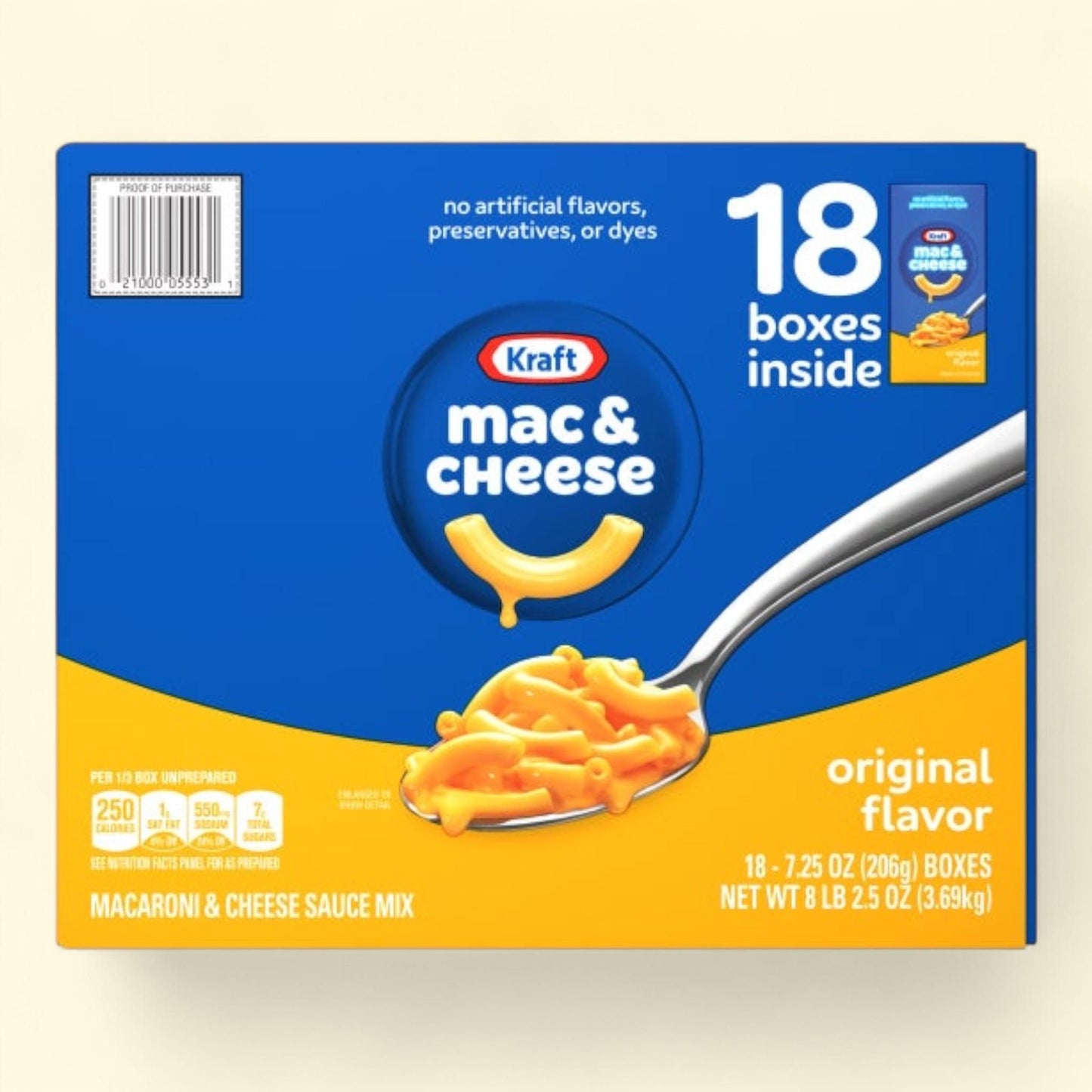 Kraft, Macaroni & Cheese Dinner, 7.25 oz, 18-Count