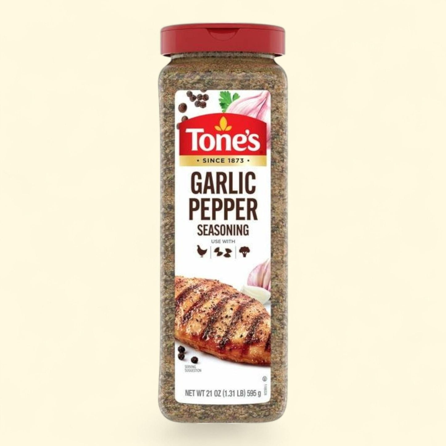 Tone's Garlic Pepper Seasoning Blend, 21 oz. — authentic US product shipped worldwide by Treatspree