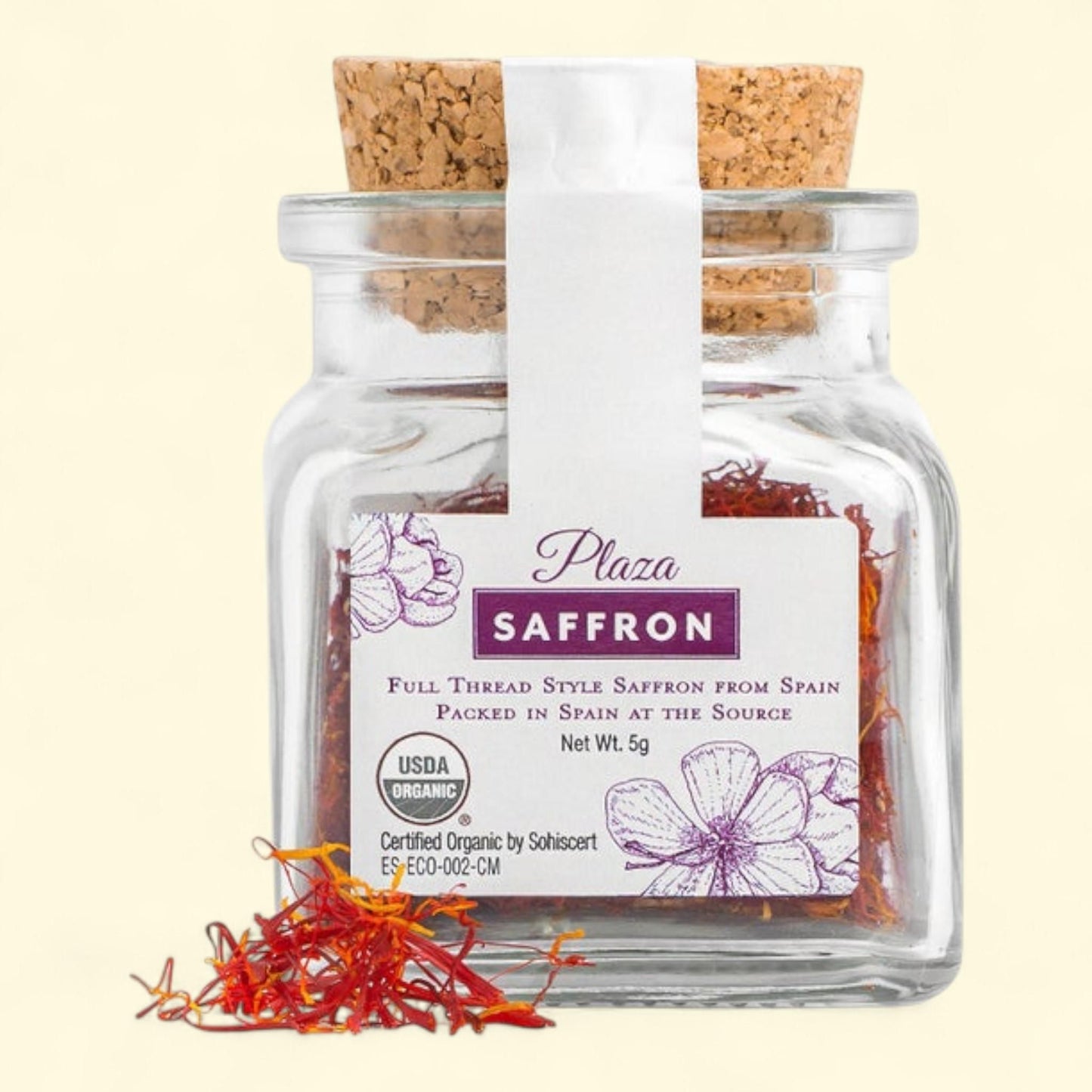 Organic Full Thread Spanish Saffron, 5 Gram Jar