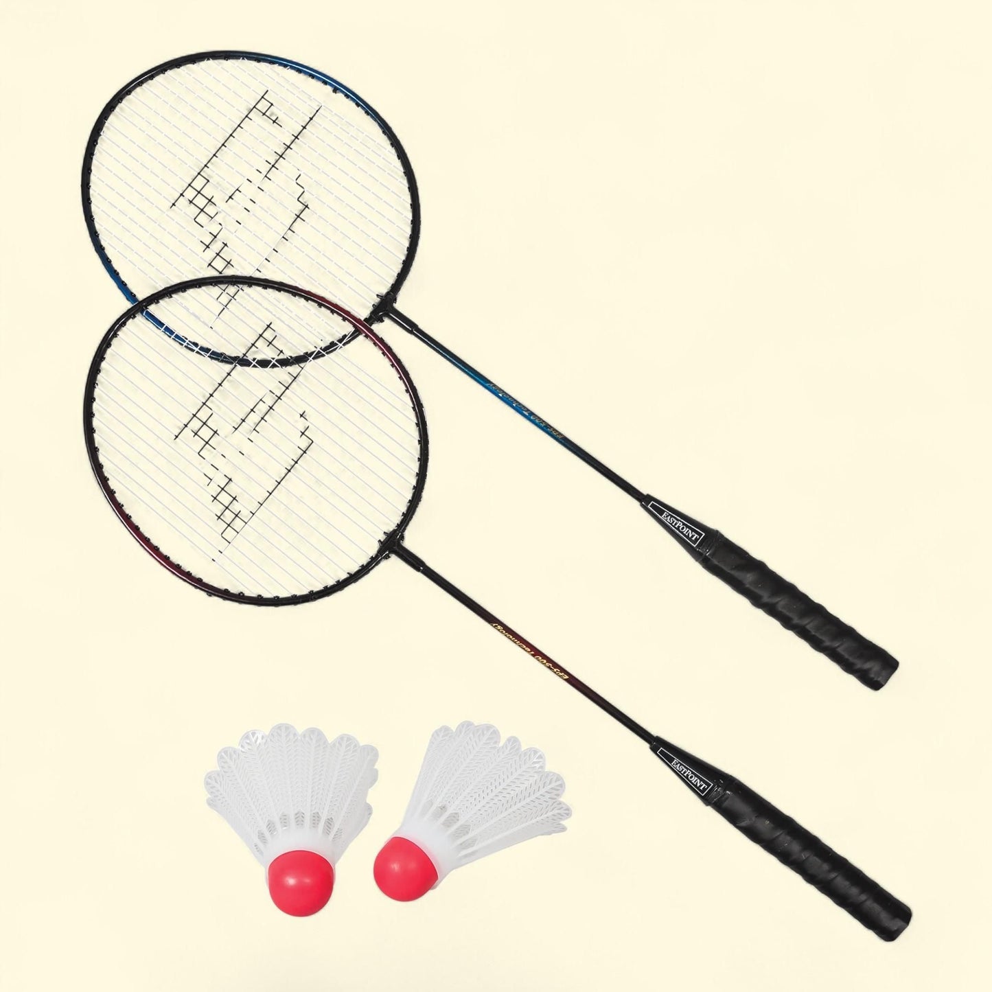Lot de raquettes de badminton EastPoint Sports, pour 2 joueurs, comprenant 2 raquettes et 2 volants