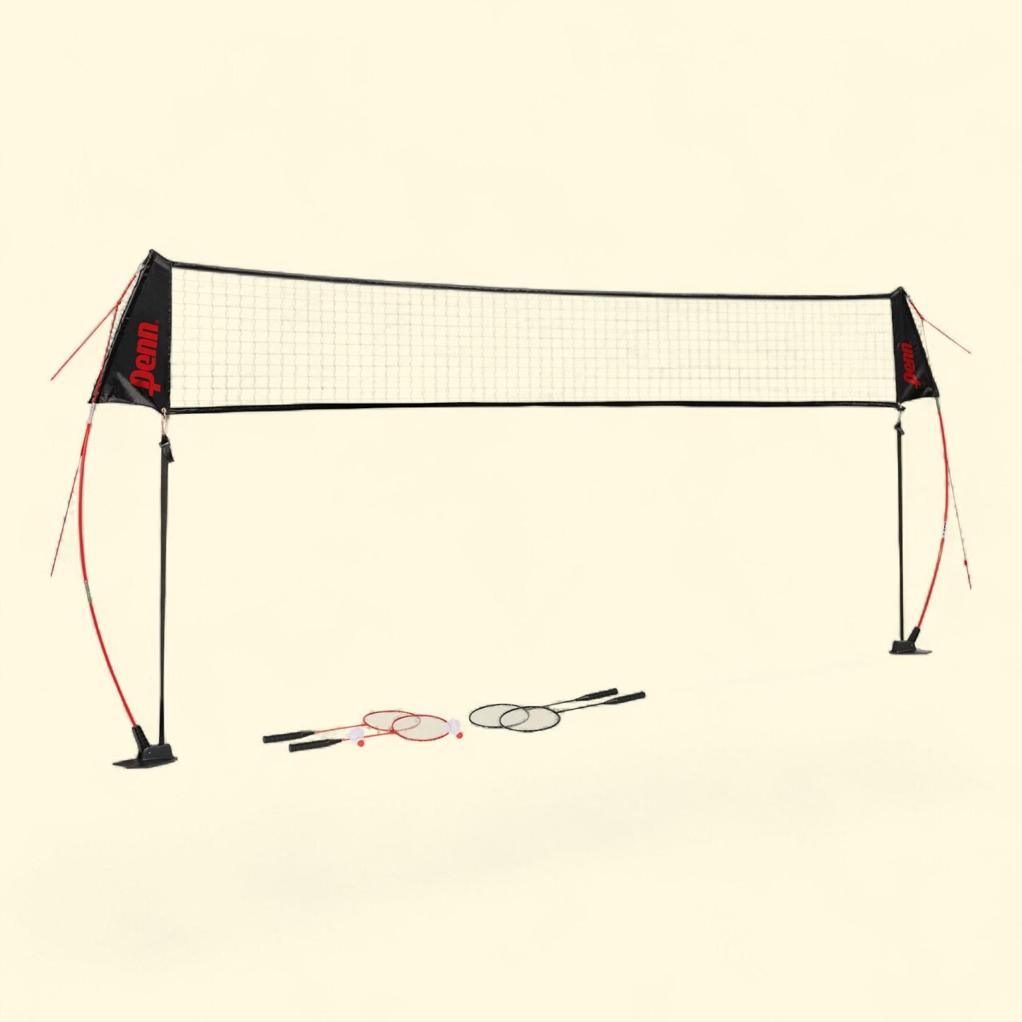 Lot de badminton Penn Premium, comprenant 4 raquettes et des volants