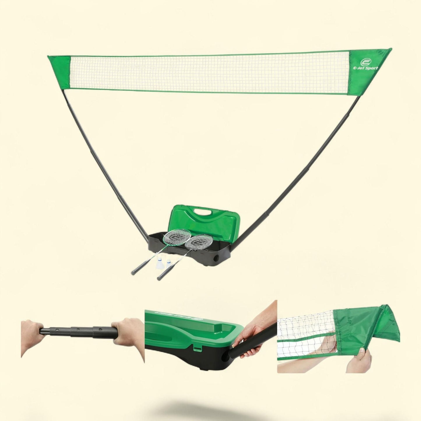 E-Jet Rackets Badminton Net Set, 8 lbs