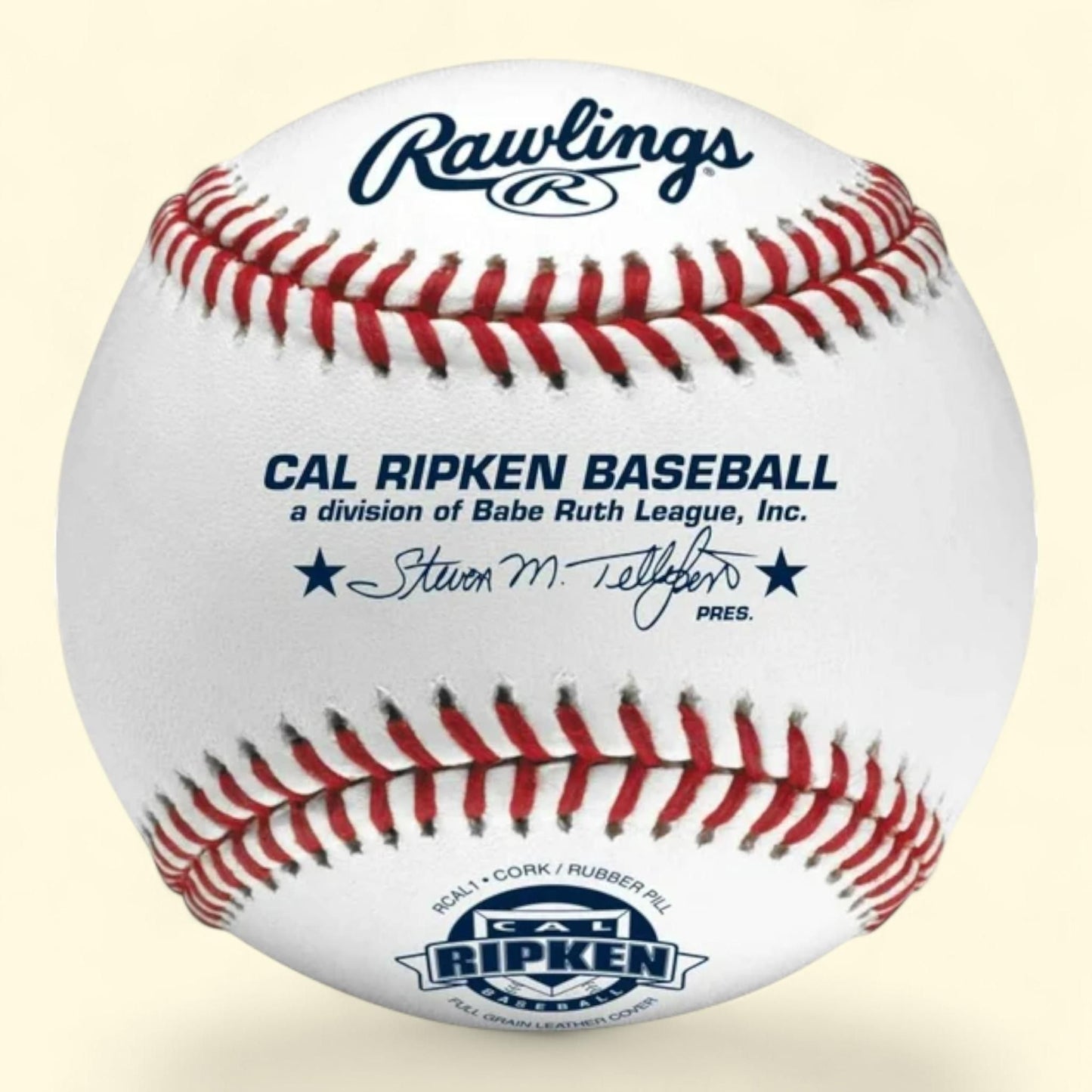 Balle de baseball Rawlings 14U Cal Ripken à coutures en relief, taille 9 pouces