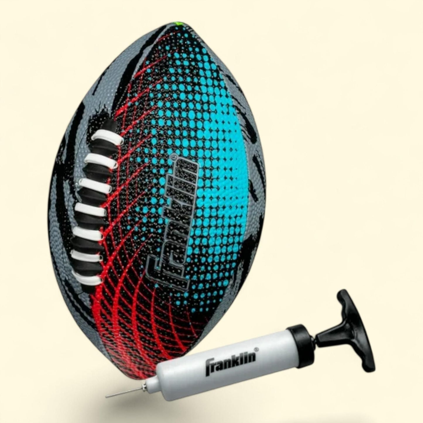 Franklin Sports MYSTIC Mini Football, Kids Mini Sized, Soft Foam Cover, Extra Grip Laces, Air Pump Included