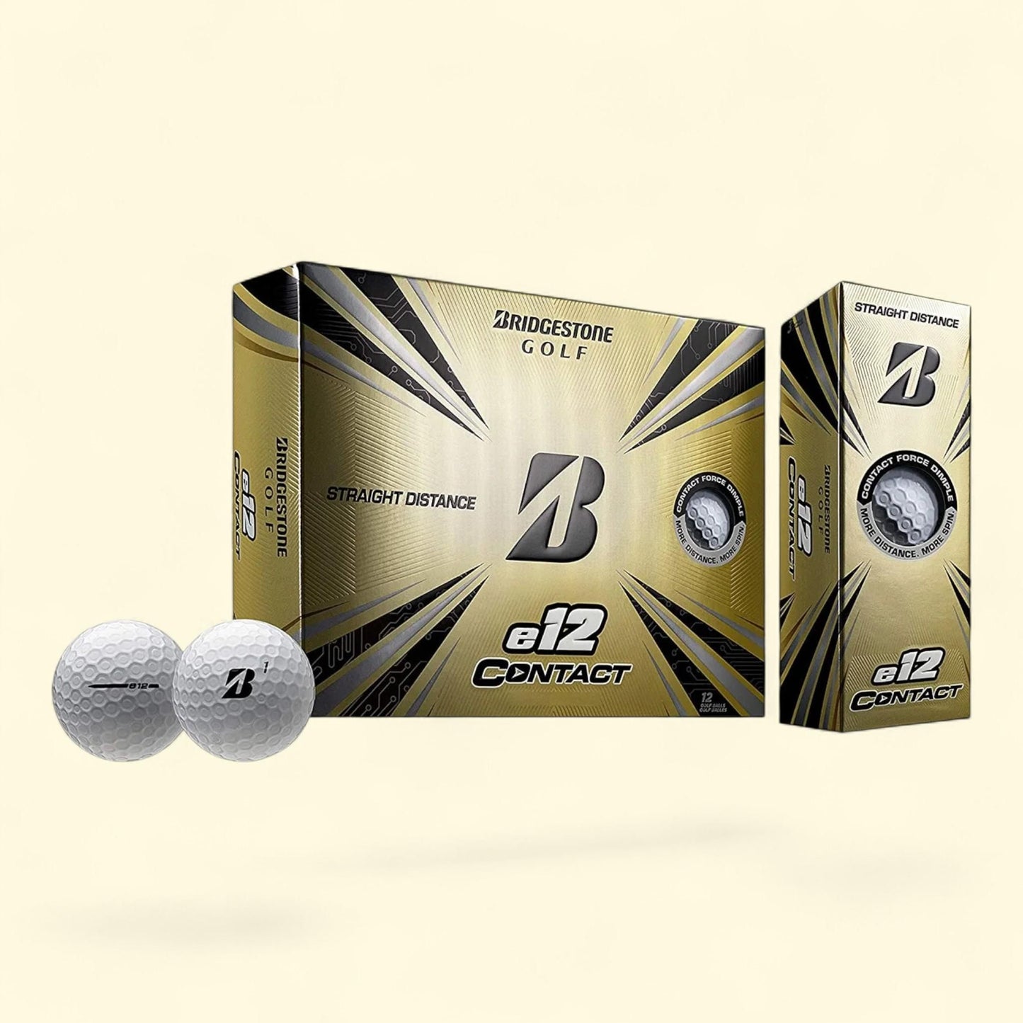 Bridgestone e12 CONTACT Golf Balls, White, 12 Pack
