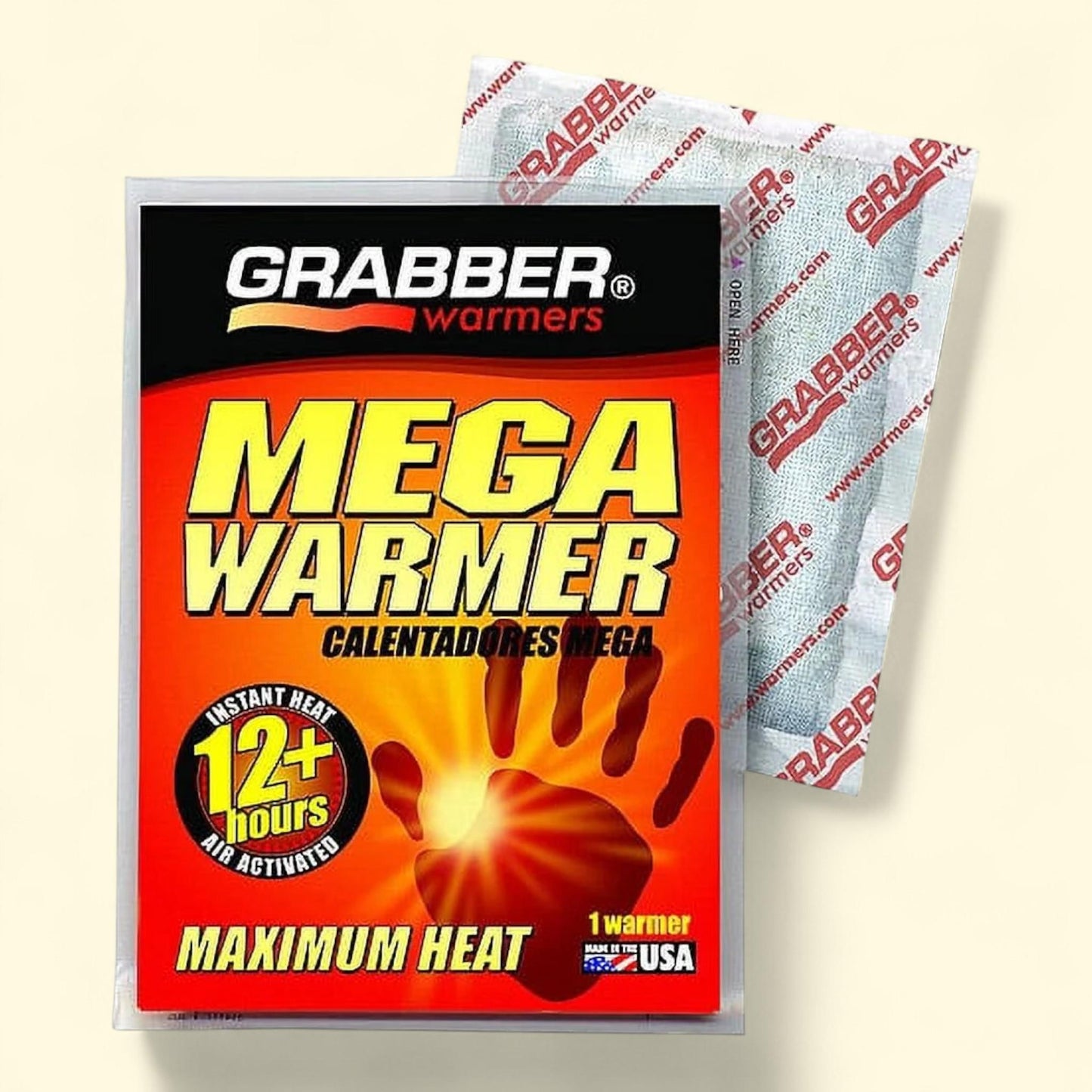 Grabber Warmers Mega Warmers, 12+ Hours, Maximum Heat — authentic US product shipped worldwide by Treatspree