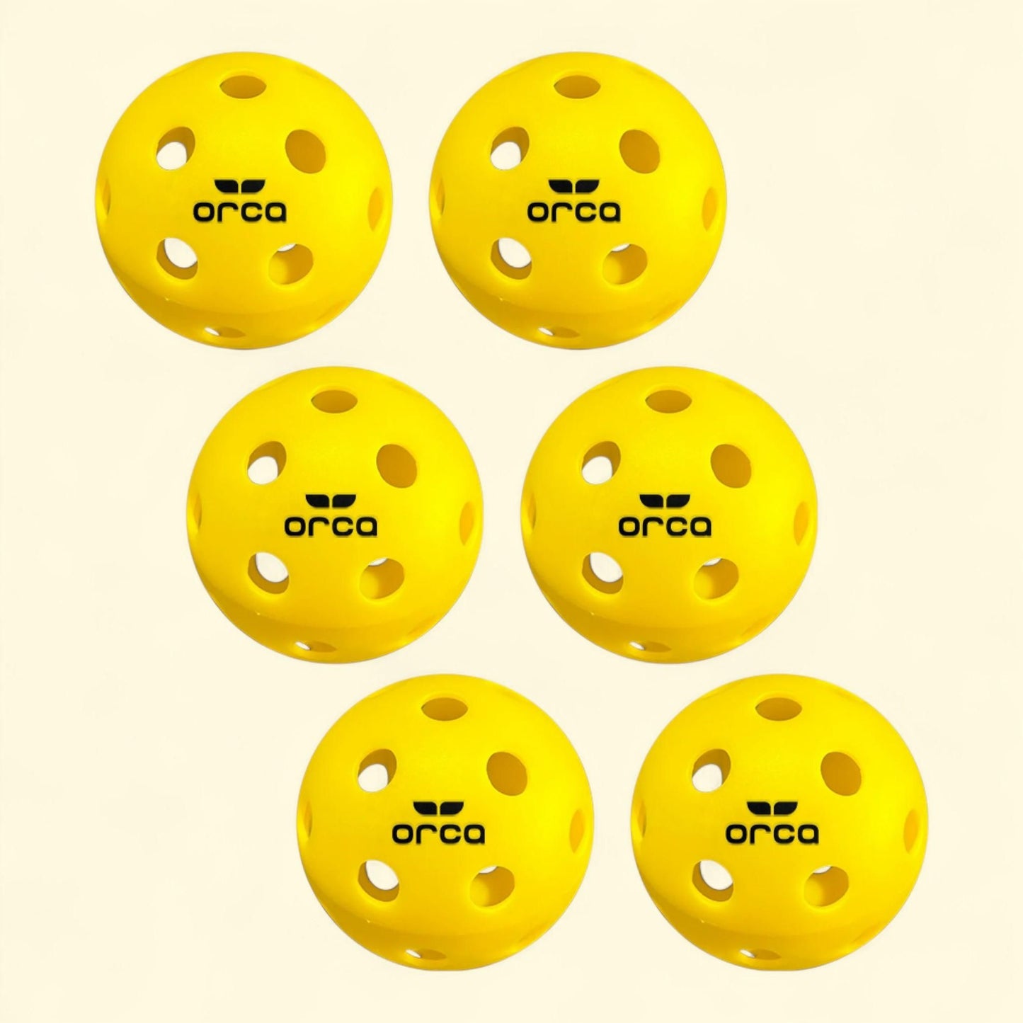 Orca Pickleballs Pi 26, Indoor 6-Pk, USAPA Official Size with 1-Year No-Crack Warranty
