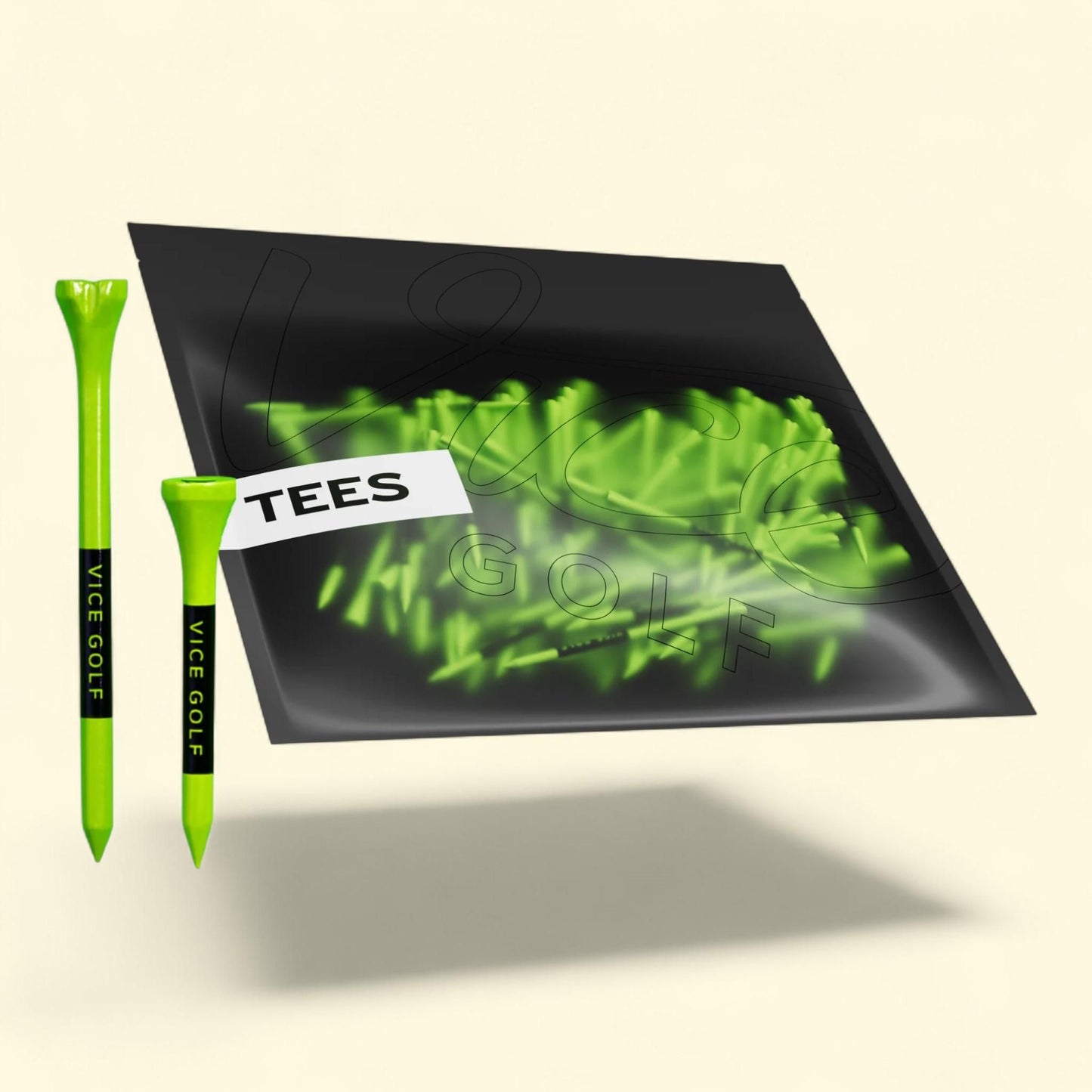 Vice Golf Bamboo Tees, 75 Pieces Pack, Green Color, 60 -3.3 inch length and 15 -2.1 inch length