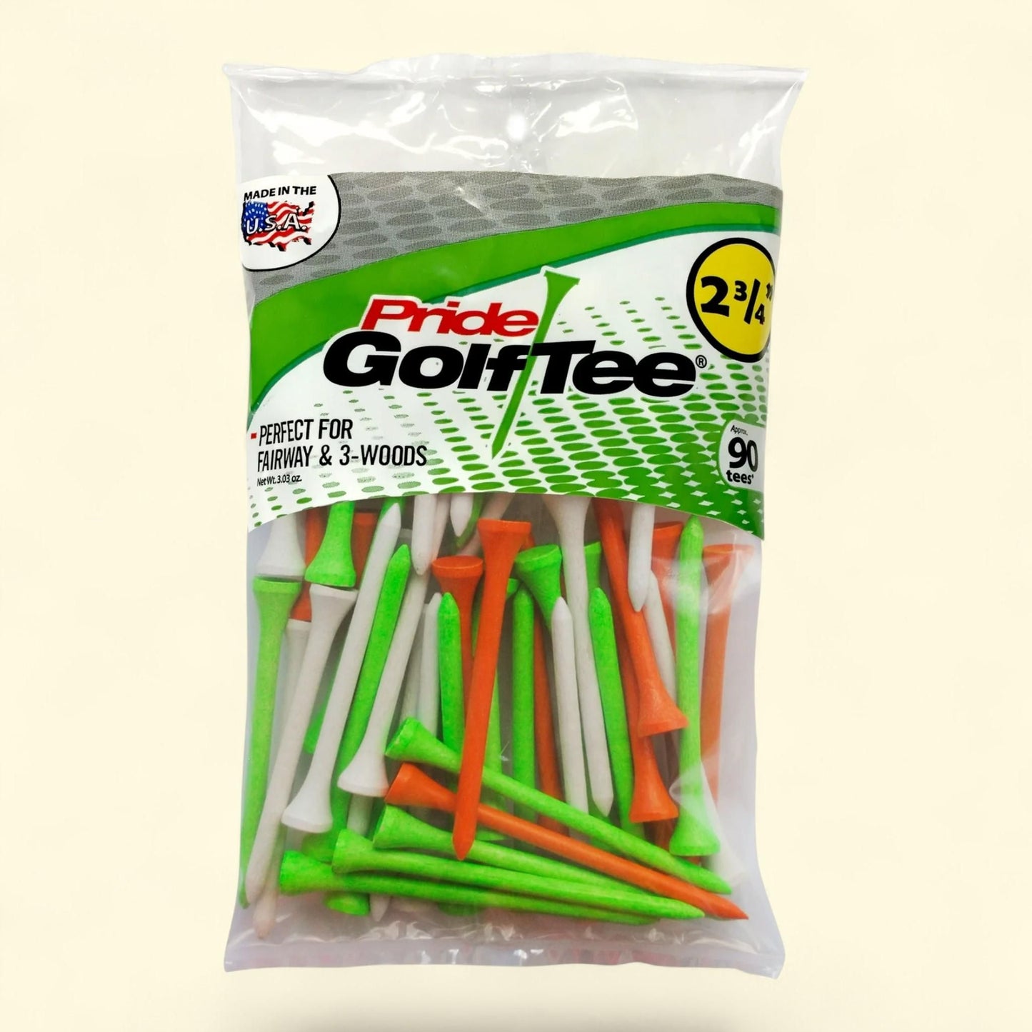 Pride Golf Tee, Wood Golf Tees, 2-3/4", 90 Count