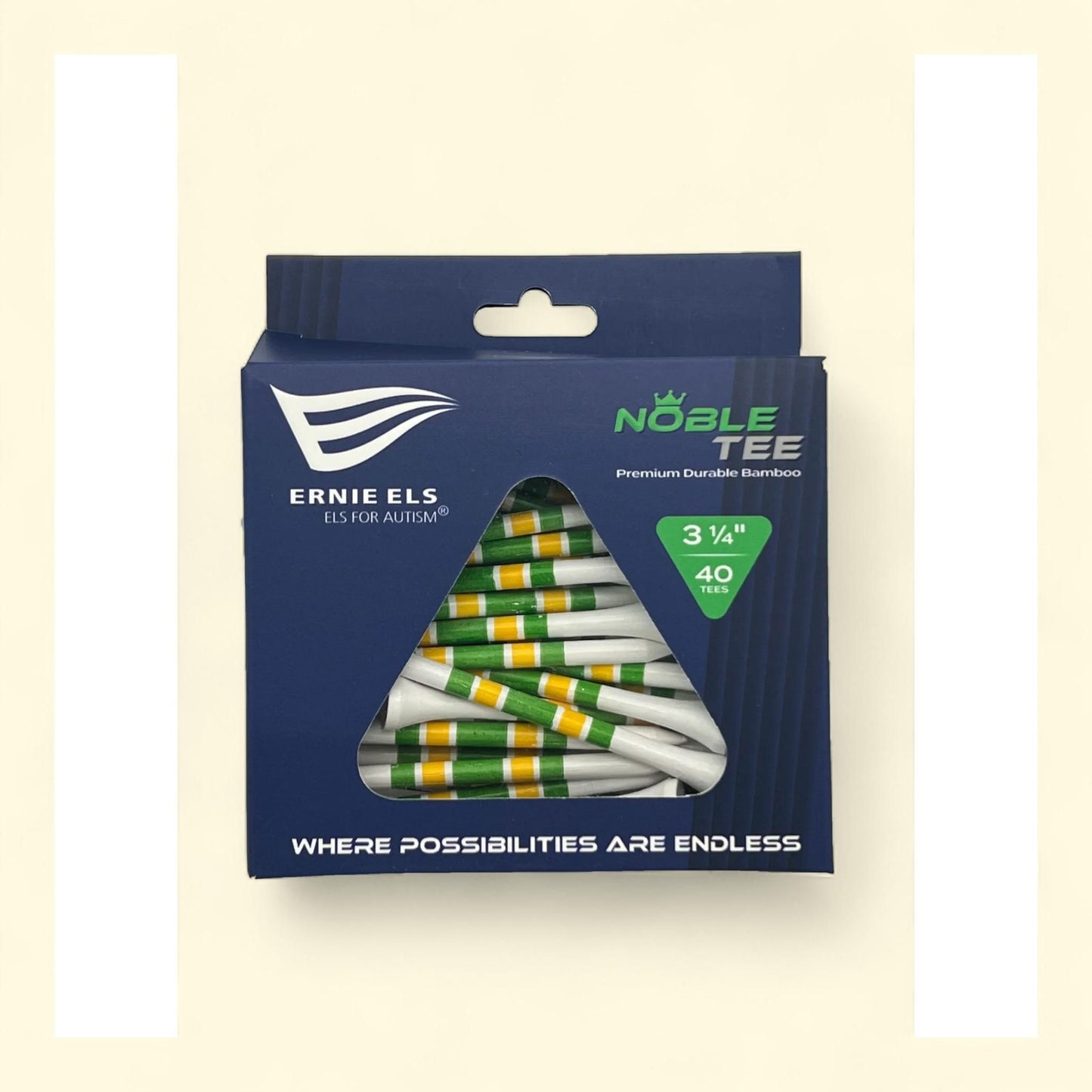 Els for Autism Bamboo Golf Tees, 40 Count 3.25 inches