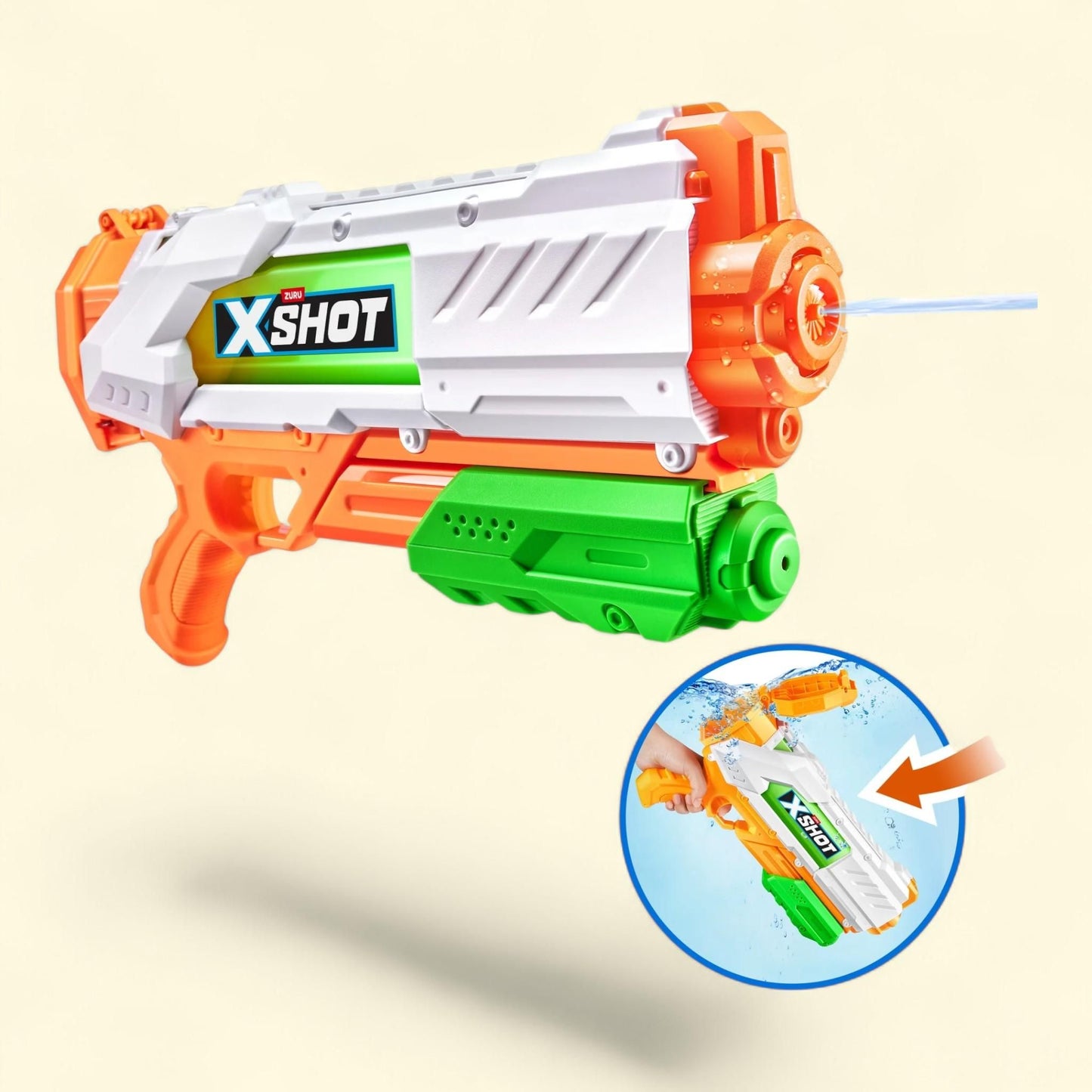 ZURU XSHOT Water Fast-Fill (24 fl oz) Outdoor Water Blaster, Ages 5+ — authentic US product shipped worldwide by Treatspree