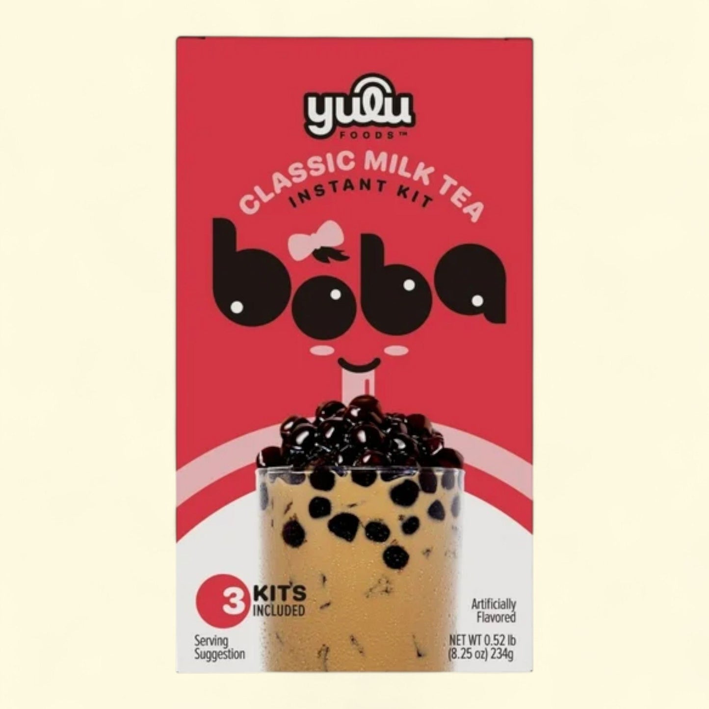 Yulu Instant Boba Classic Milk Tea, Bubble Tea Kit, 8.25 oz