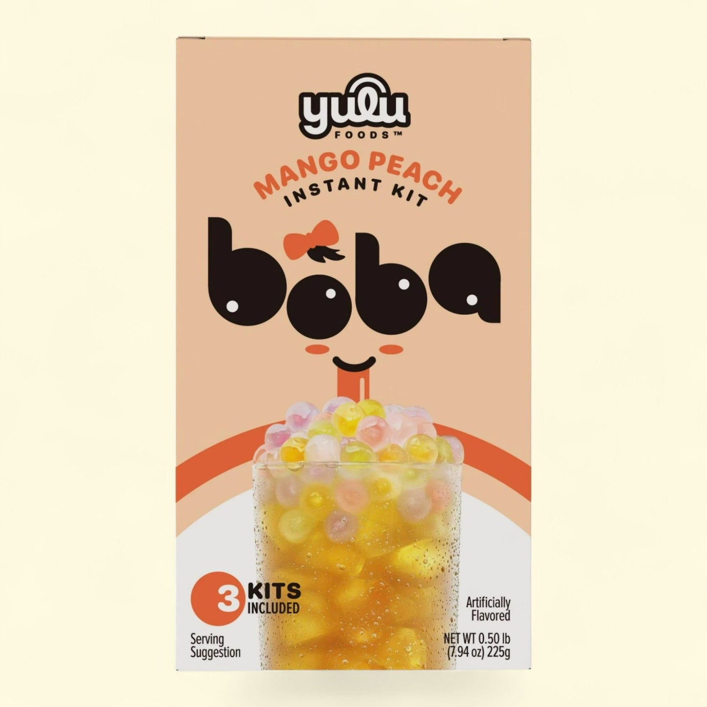 Yulu Instant Boba Mango Peach Tea, 7.94 oz