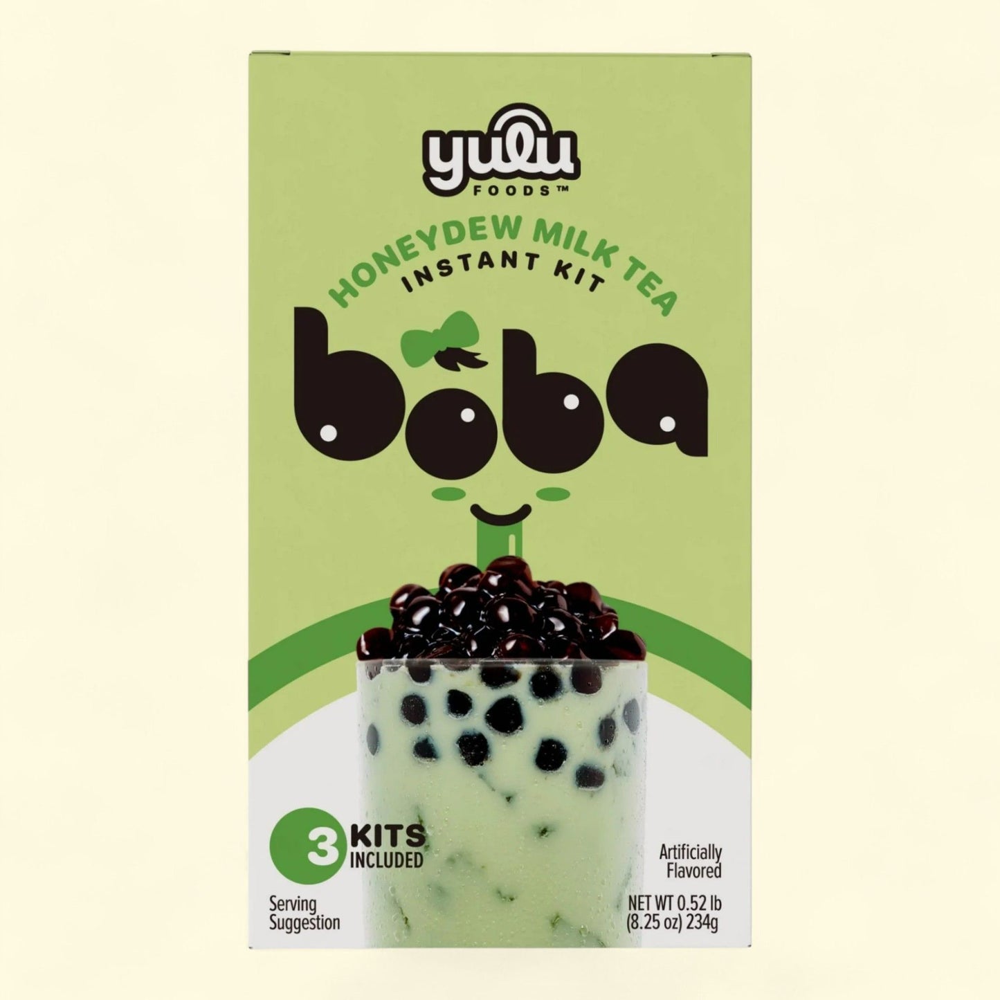 Yulu Boba Honeydew Milk Tea, Bubble Tea Kit, 3 Drinks