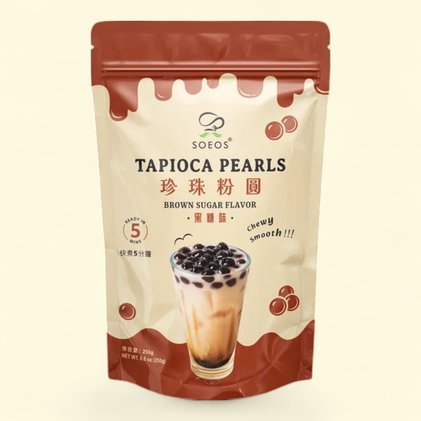 Soeos Tapioca Pearls 8.8 oz, 1 Pack
