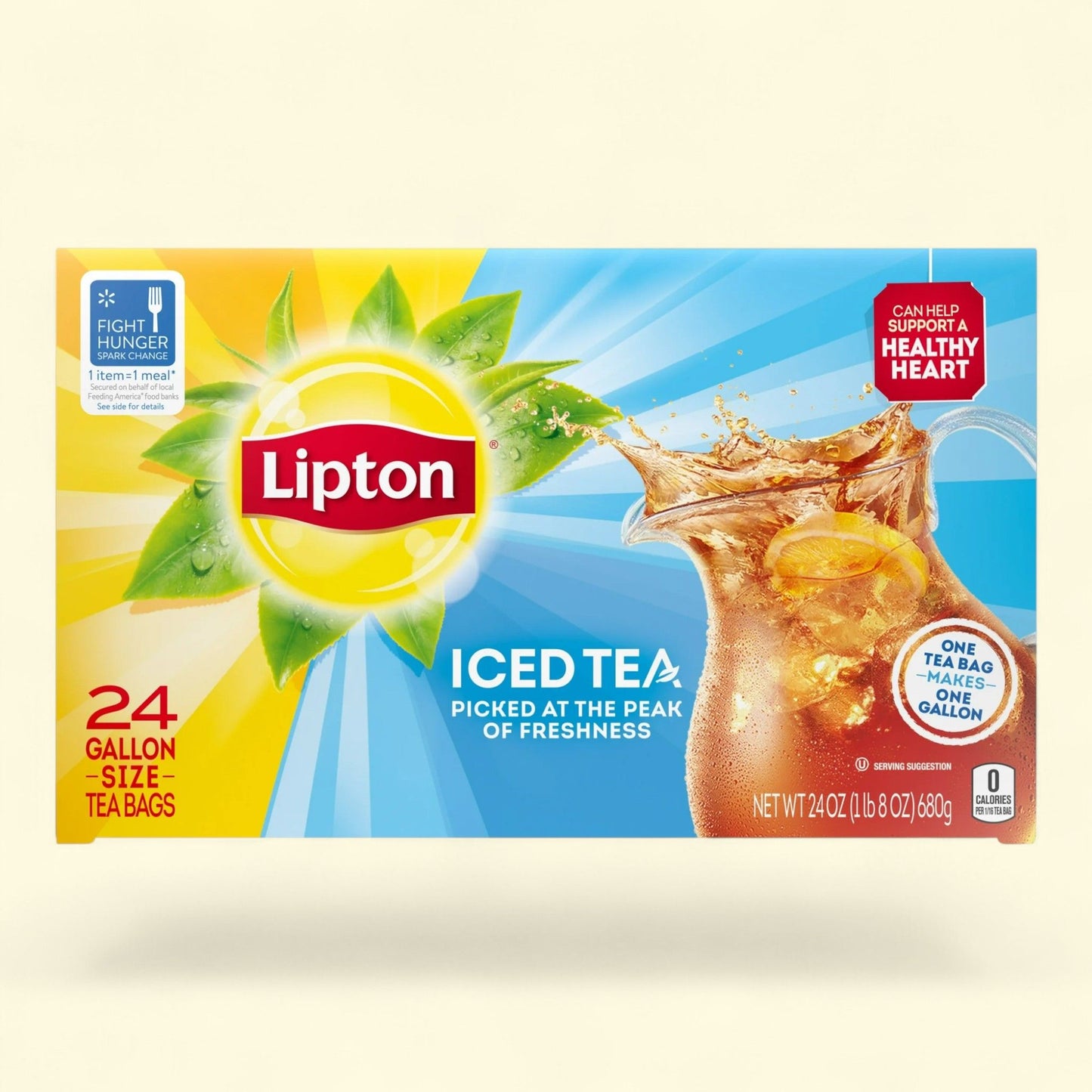 Lipton Black Tea Bags, Gallon Size, 24 Count