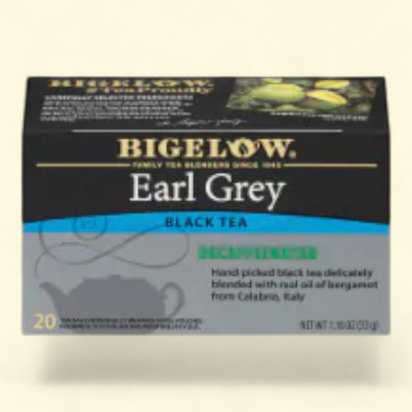 Bigelow, sachets de thé noir Earl Grey décaféiné, 20 sachets