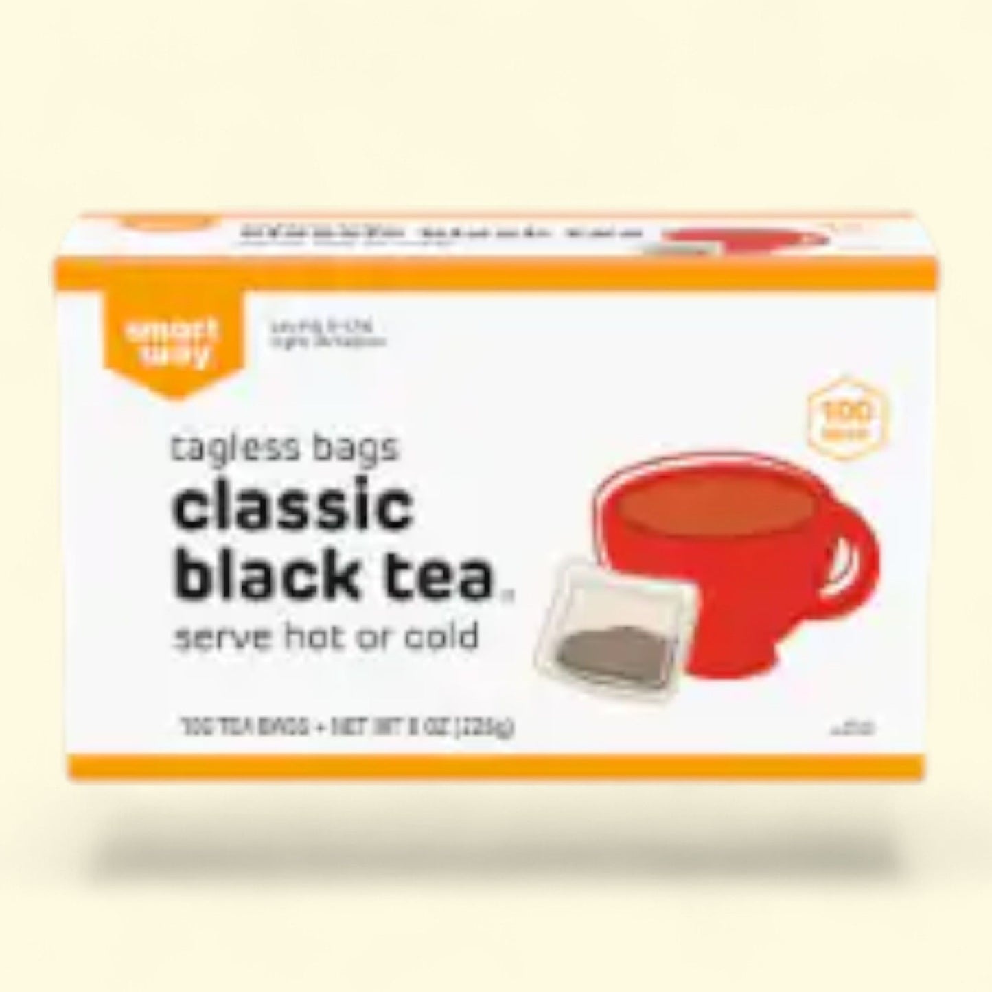 Smart Way, Black Tea Tagless Tea Bags, Size