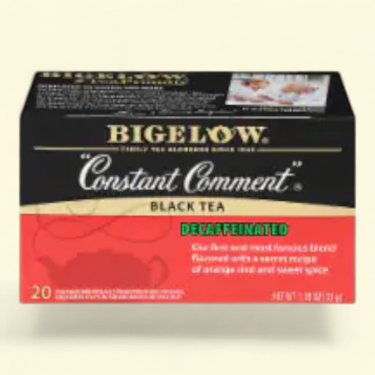 Sachets de thé noir décaféiné Bigelow Constant Comment, 20 sachets