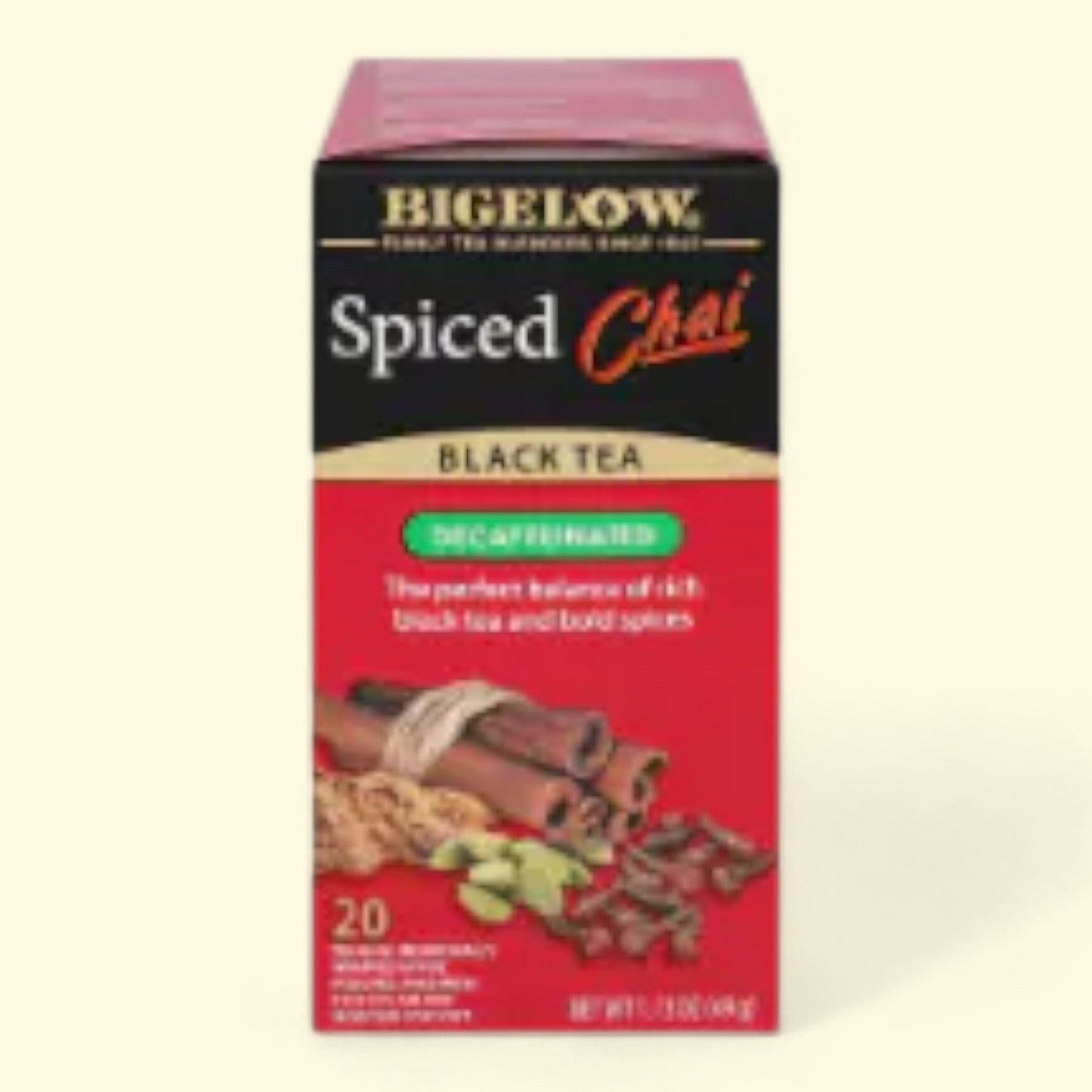Bigelow Spiced Chai Decaffeinated Black Tea, 20 ct