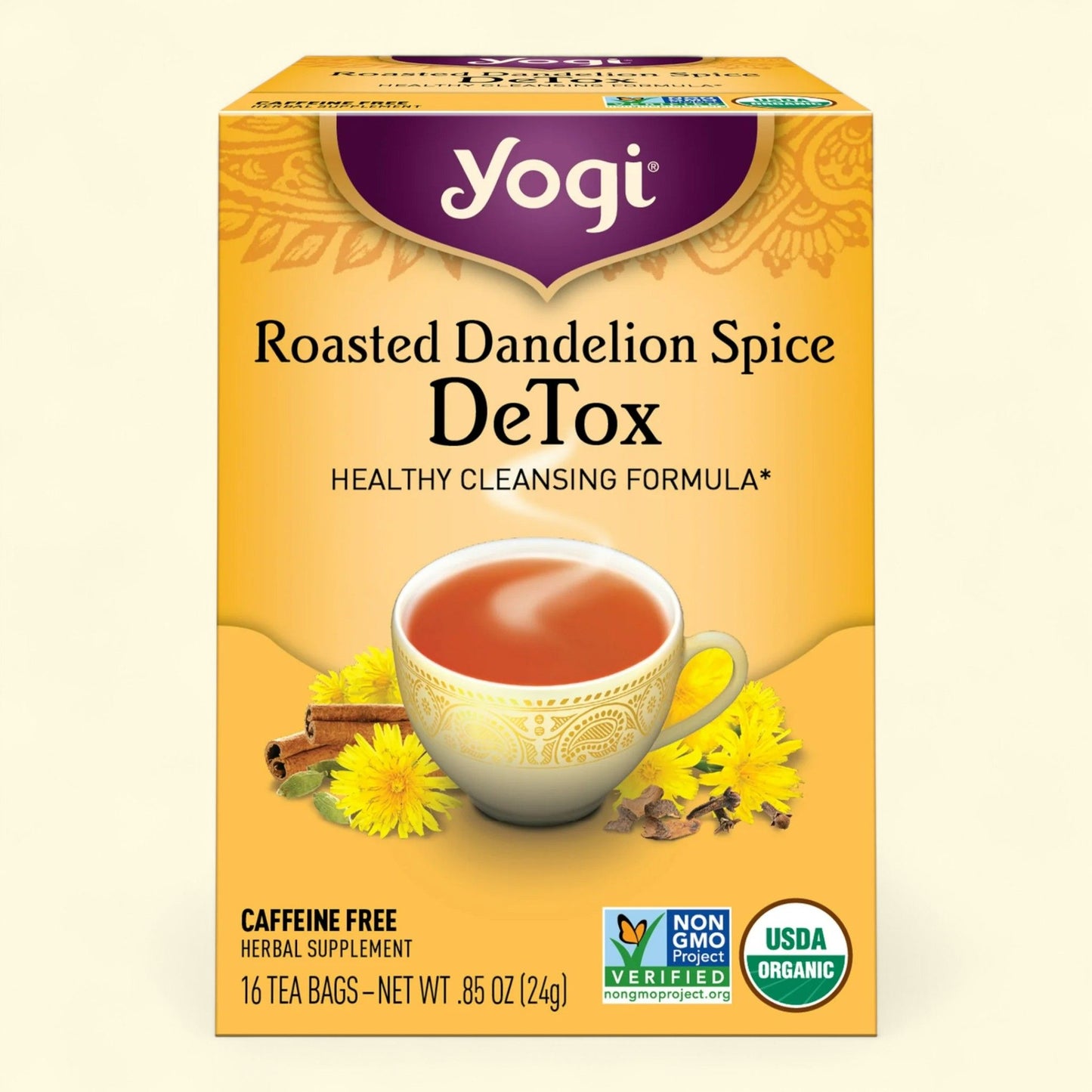 Yogi Tea Roasted Dandelion Spice DeTox, 16 Count