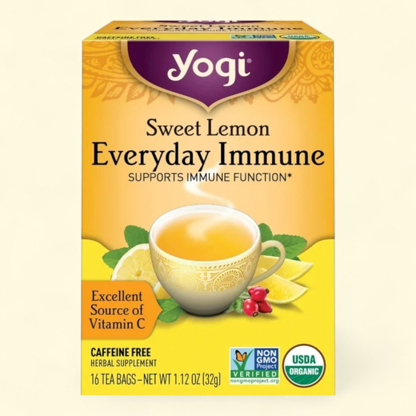 Yogi Tea, Sweet Lemon Everyday Immune, 16 Herbal Tea Bags