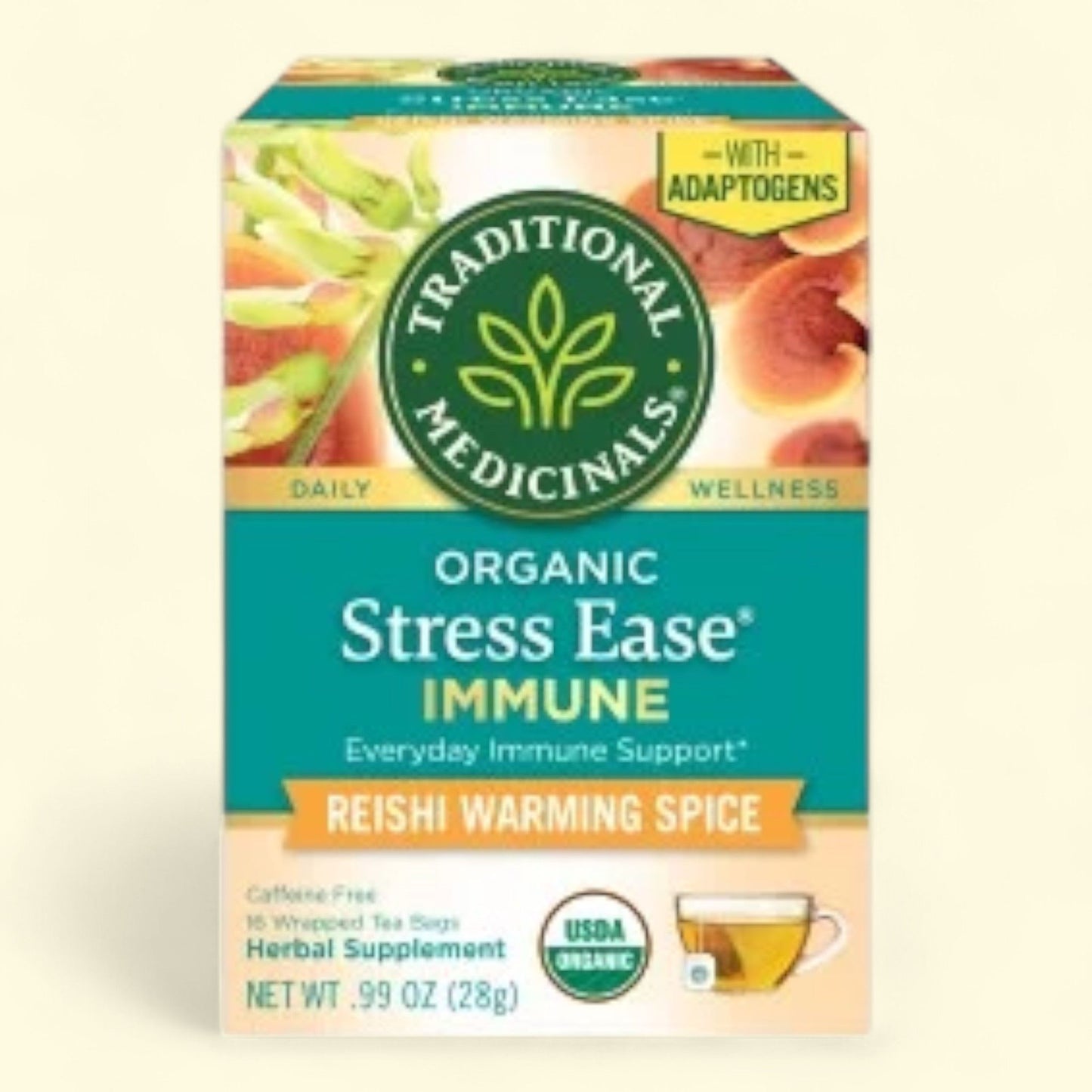 Traditional Medicinals Stress Ease Immune Tea Bags, 16 Count