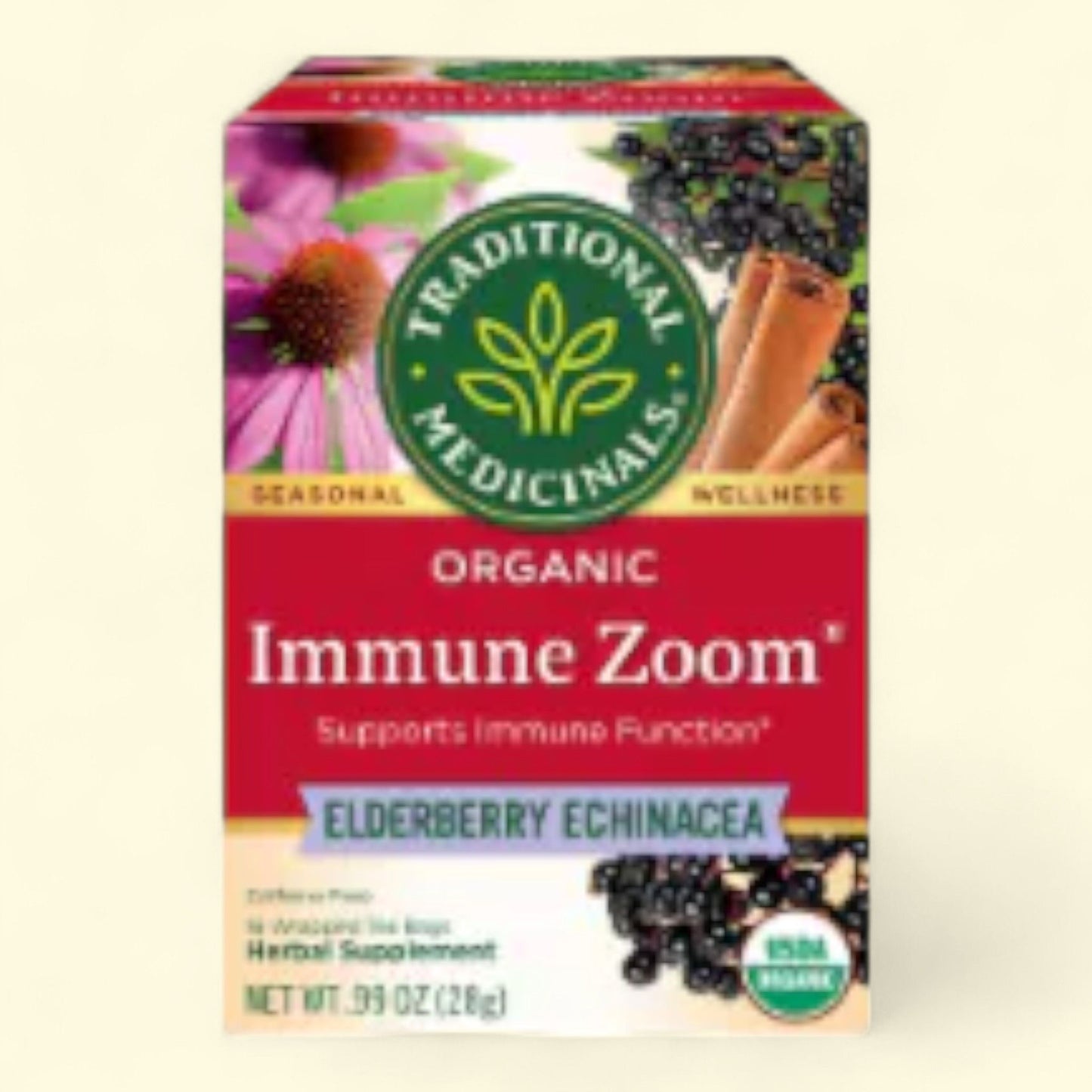 Traditional Medicinals, Elderberry Echinacea Immune Zoom Herbal Tea... — authentic US product shipped worldwide by Treatspree