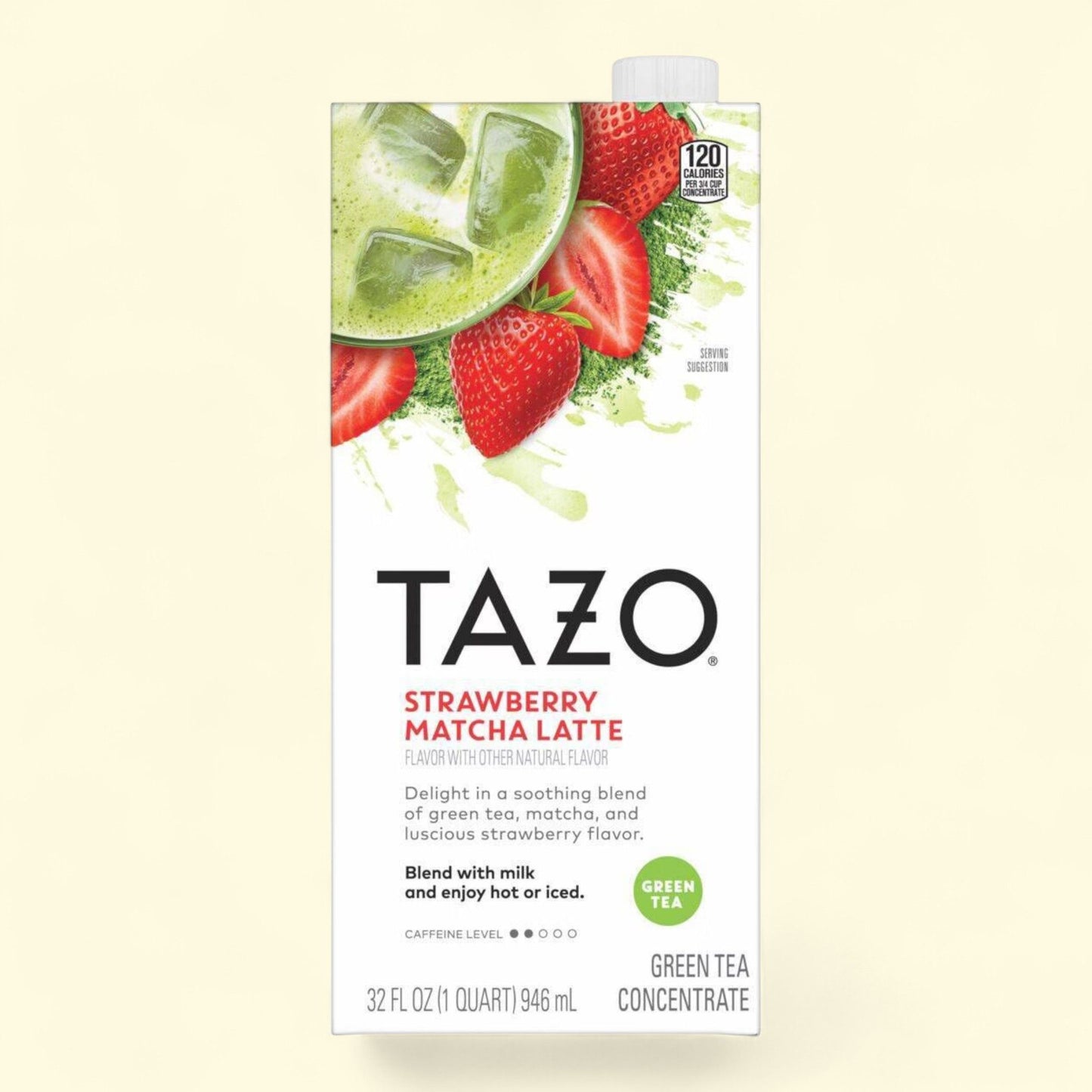 Tazo Strawberry Matcha Latte Sweetened Green Tea Concentrate, 32 fl oz