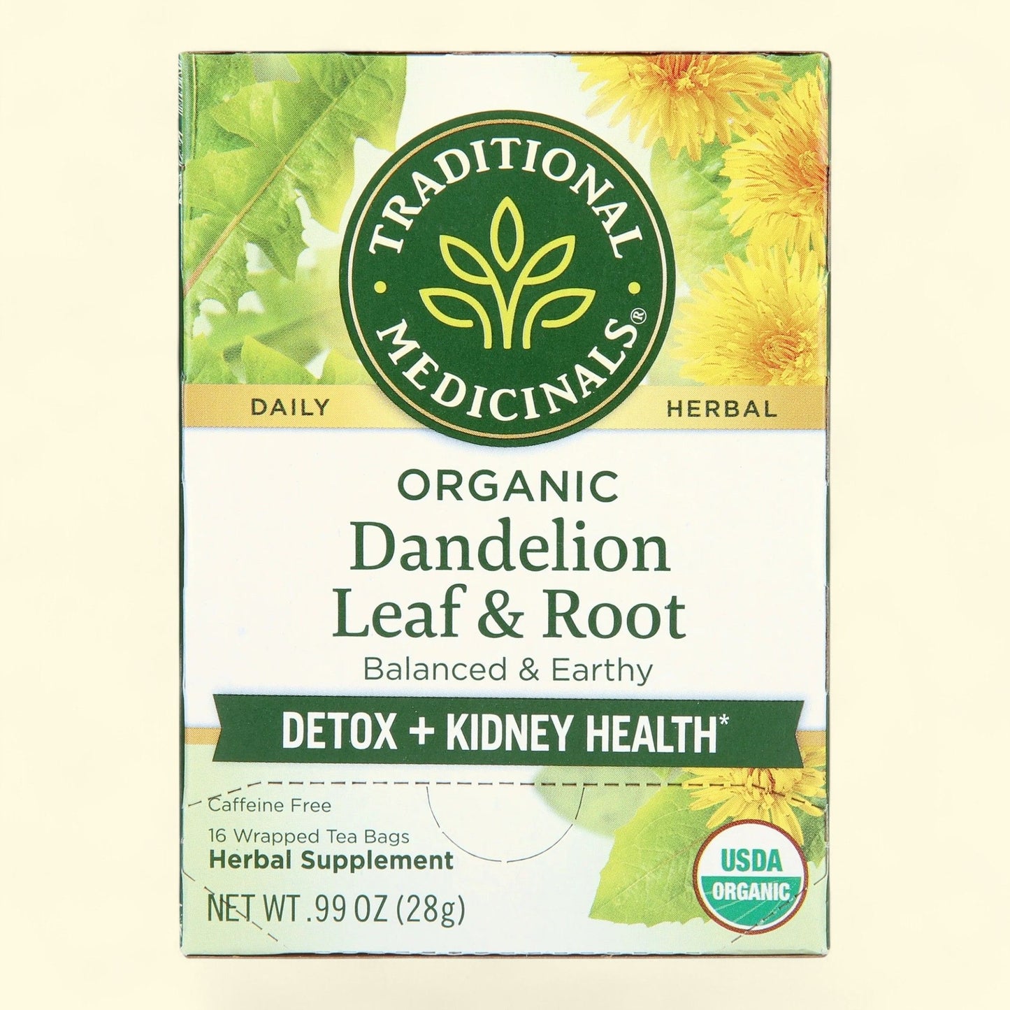 Traditional Medicinals Dandelion Leaf & Root Herbal Supplement, 16 count, .99 oz