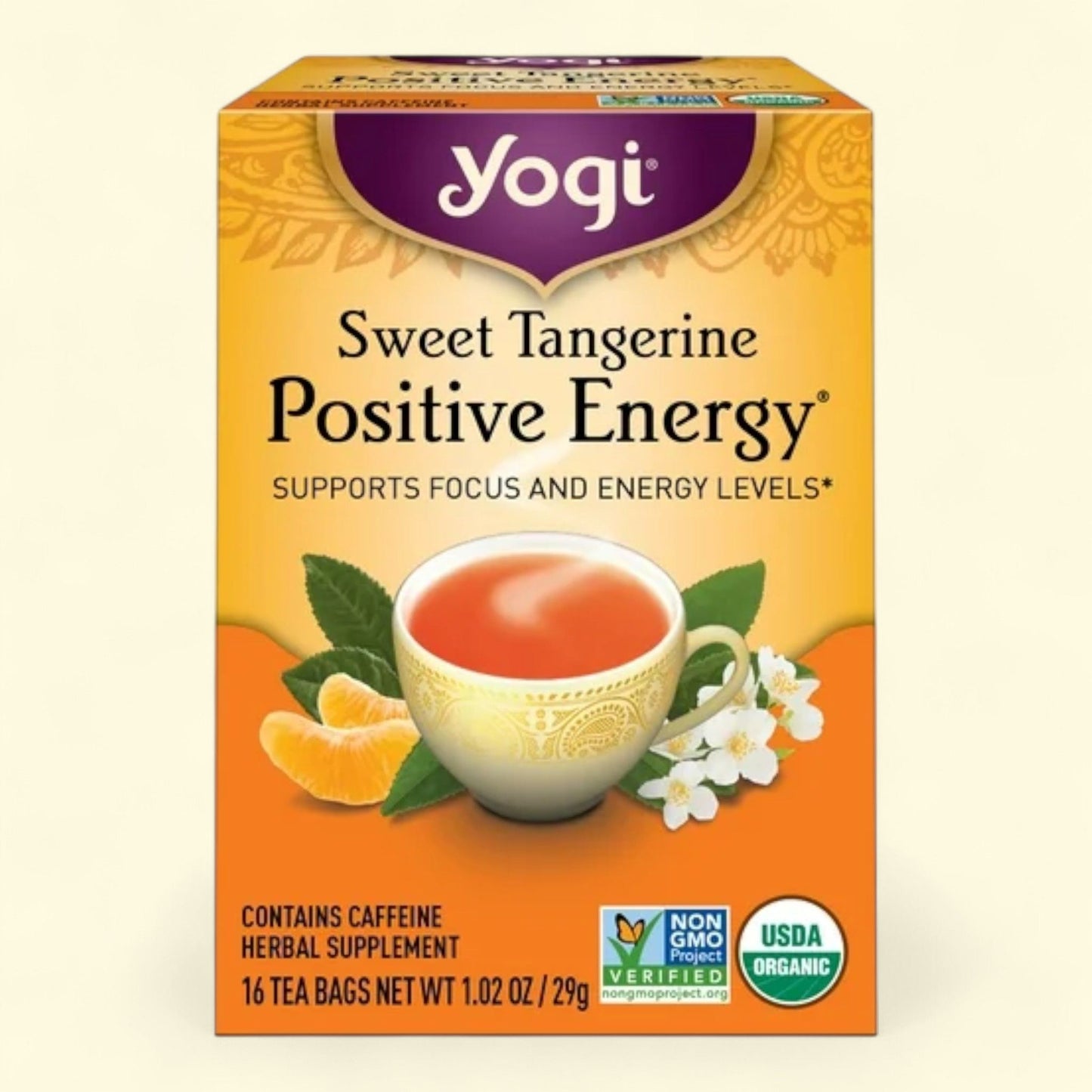 Yogi Tea Sweet Tangerine Positive Energy, Organic Black Tea Bags, 16 Count