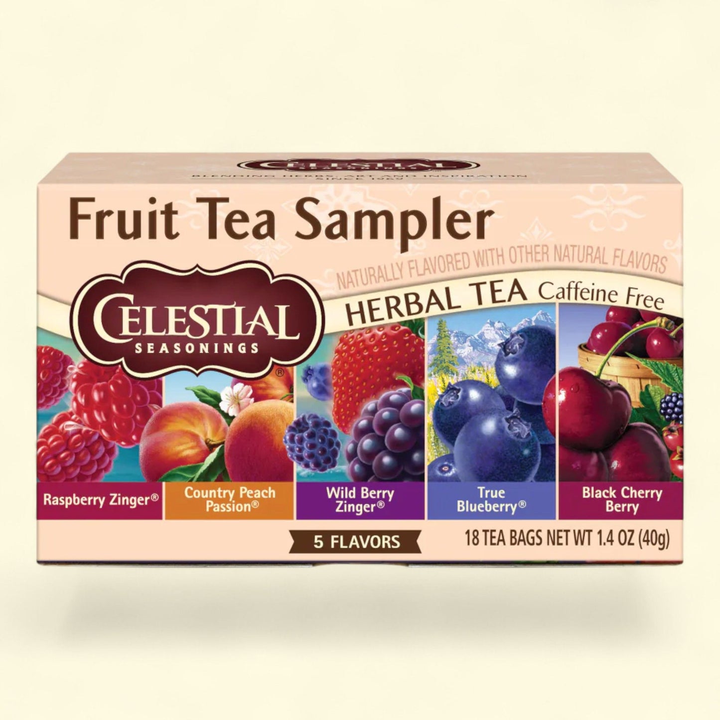 Celestial Seasonings Fruit Tea Herbal Sampler Pack, Caffeine Free, 20 Count