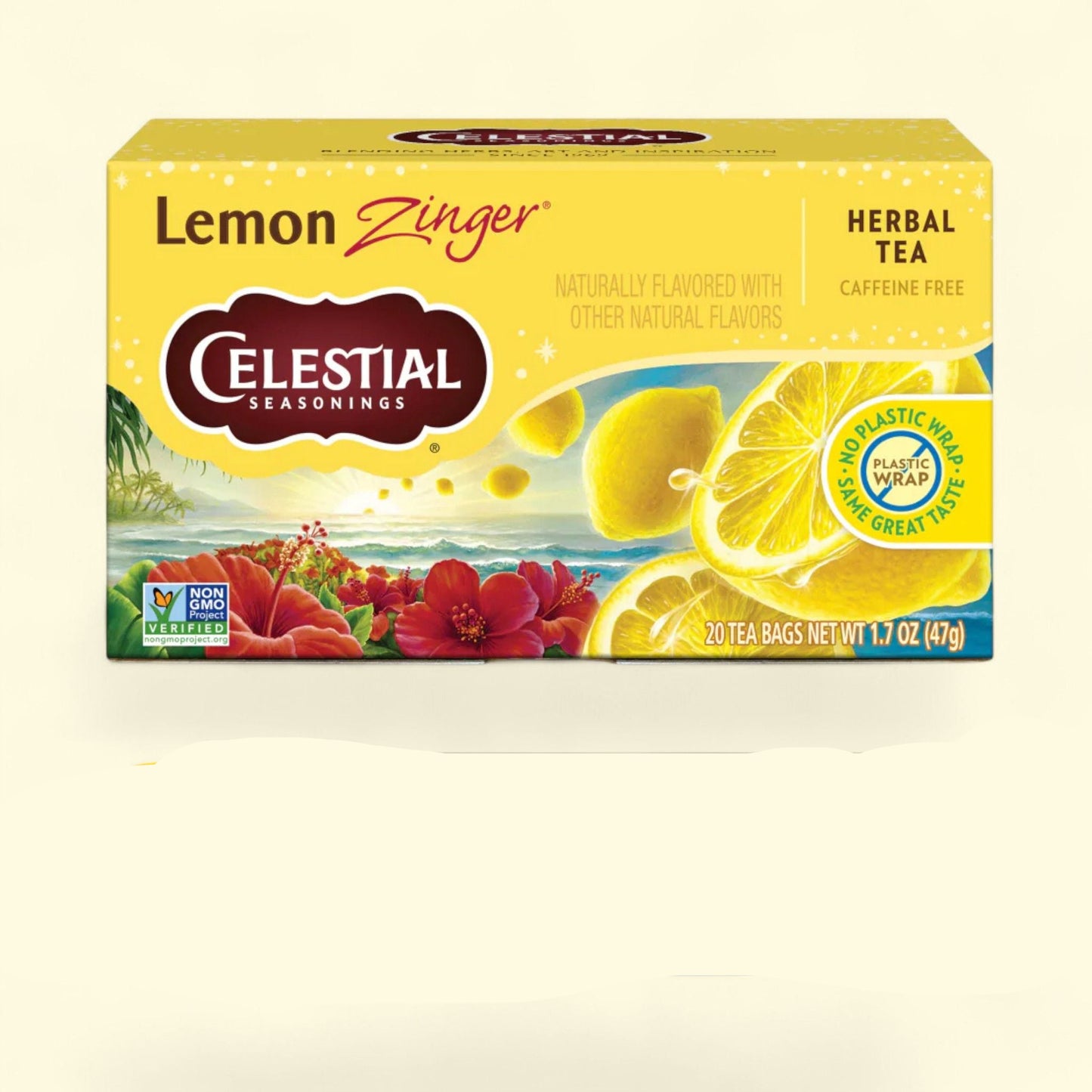 Celestial Seasonings Lemon Zinger Herbal Tea, Caffeine Free, 20 Count