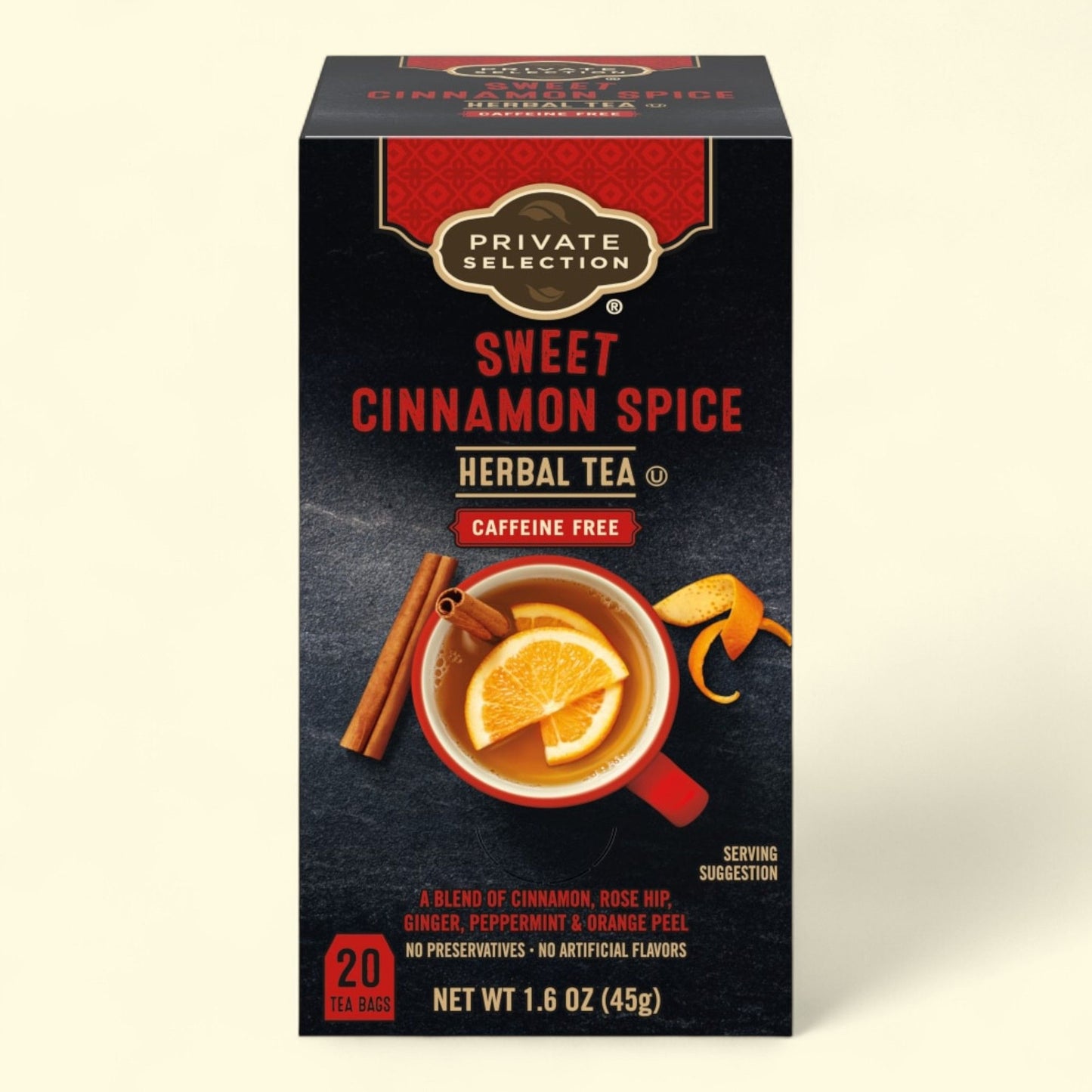 Private Selection, Sweet Cinnamon Spice Herbal Tea Bags, Caffeine Free, 20ct