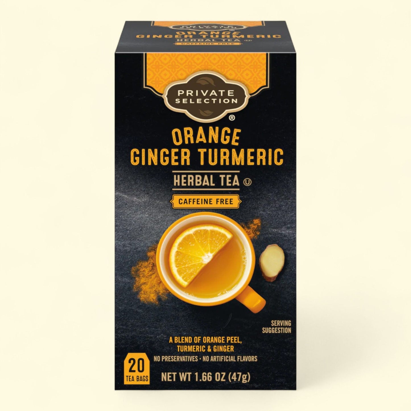 Private Selection, Orange Ginger Turmeric Herbal Tea Bags
