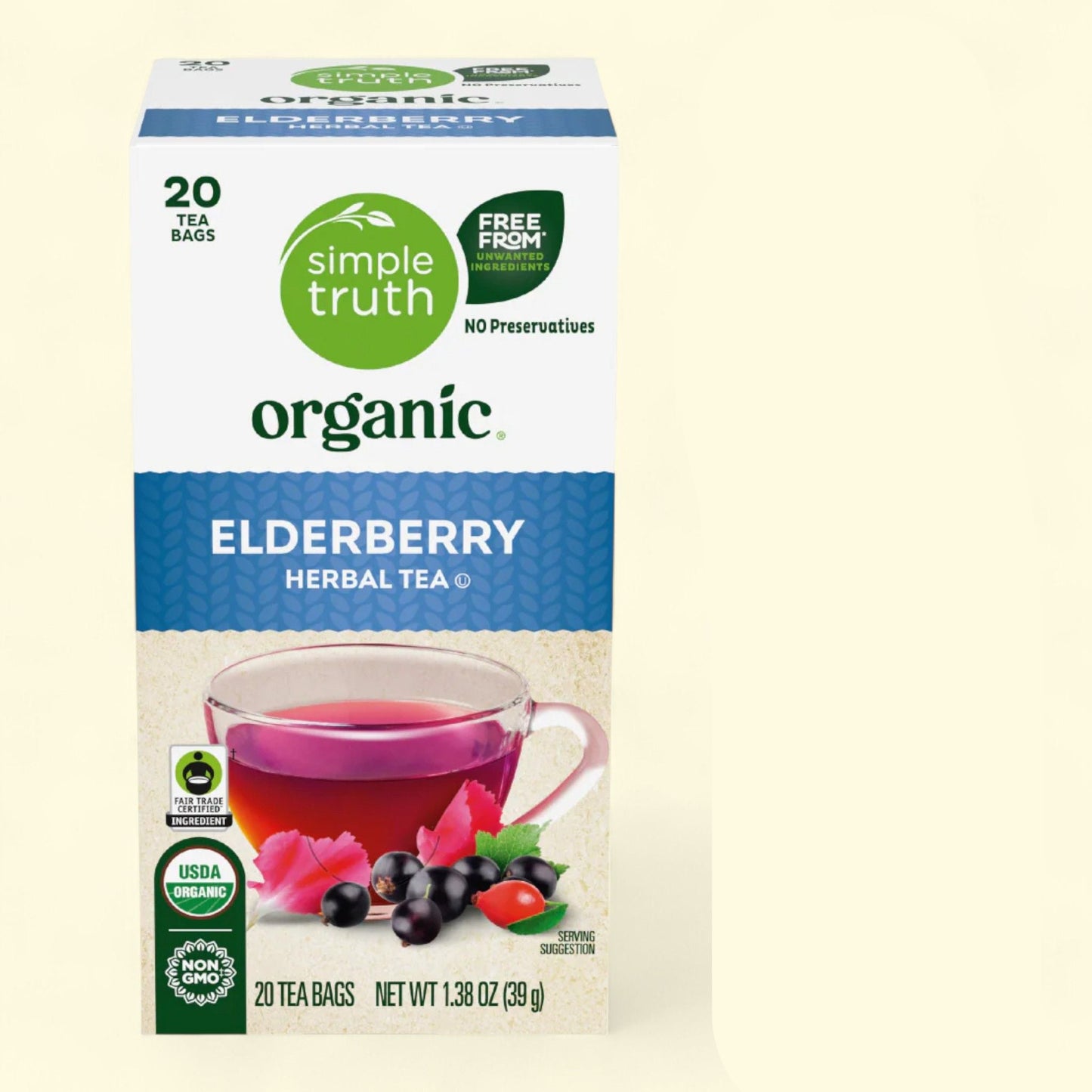Simple Truth Organic, Elderberry Herbal Tea, 20 ct