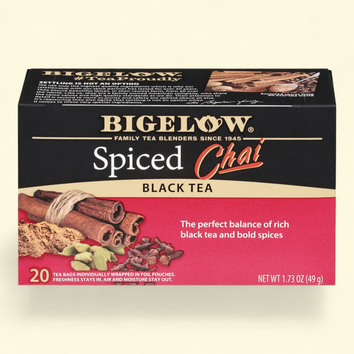 Bigelow Spiced Chai Black Tea Bags,1.73 oz