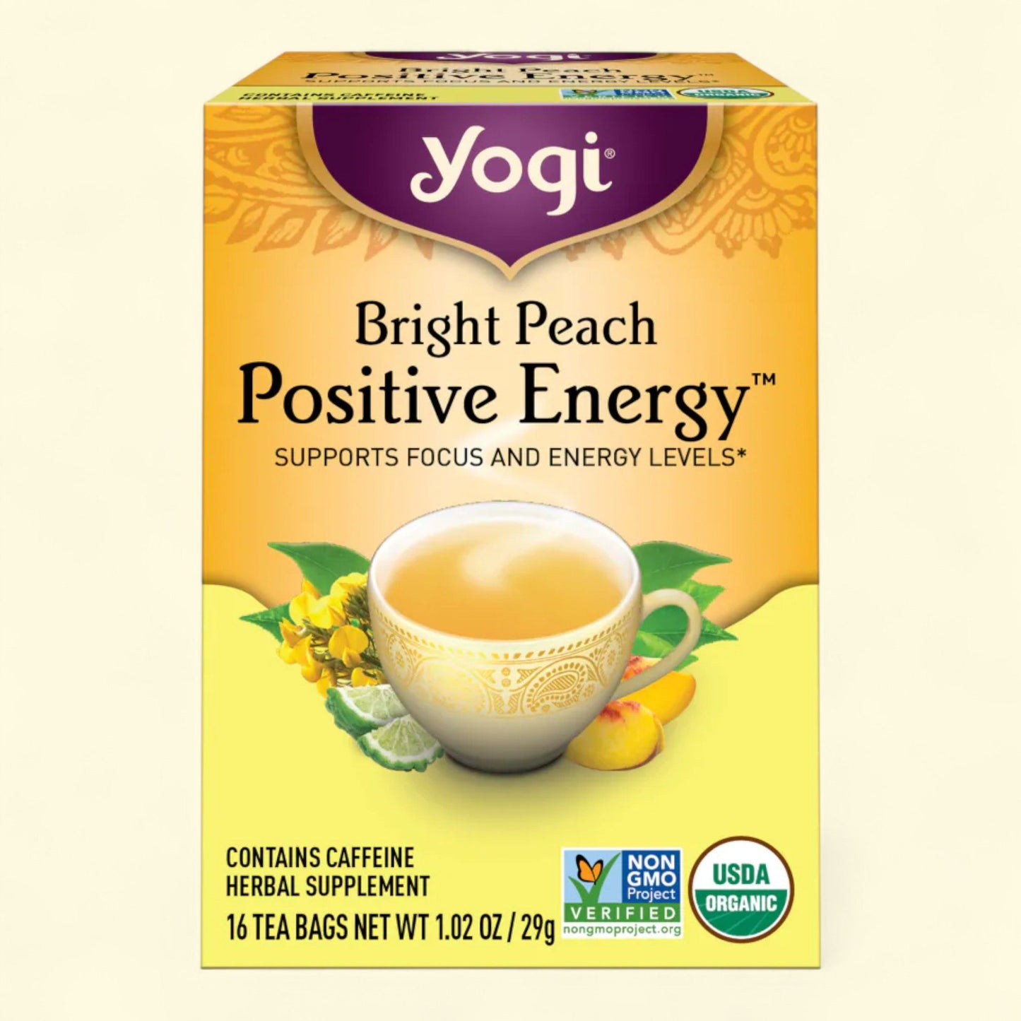 Yogi Positive Energy Organic Oolong Tea Bags, Bright Peach, Size