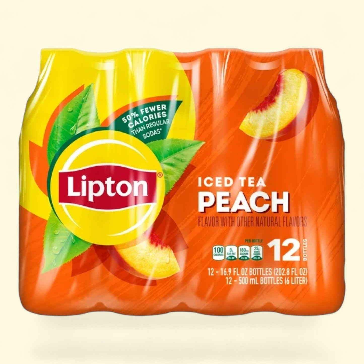 Lipton Peach Iced Tea, 16.9 oz, 12 Pack