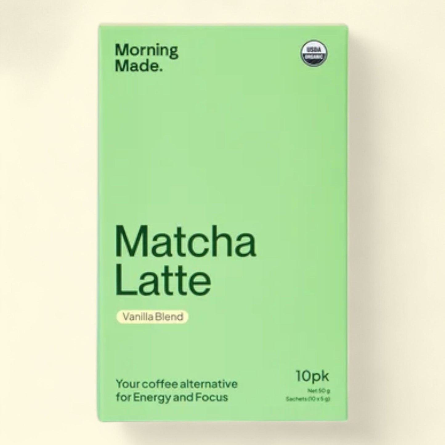Morning Made Matcha Latte, Vanilla Blend, 10 Single Serve Packets