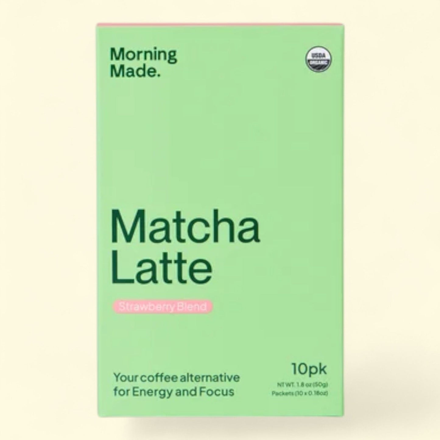 Morning Made Matcha Latte, Strawberry Blend, 10 Single Serve Packets