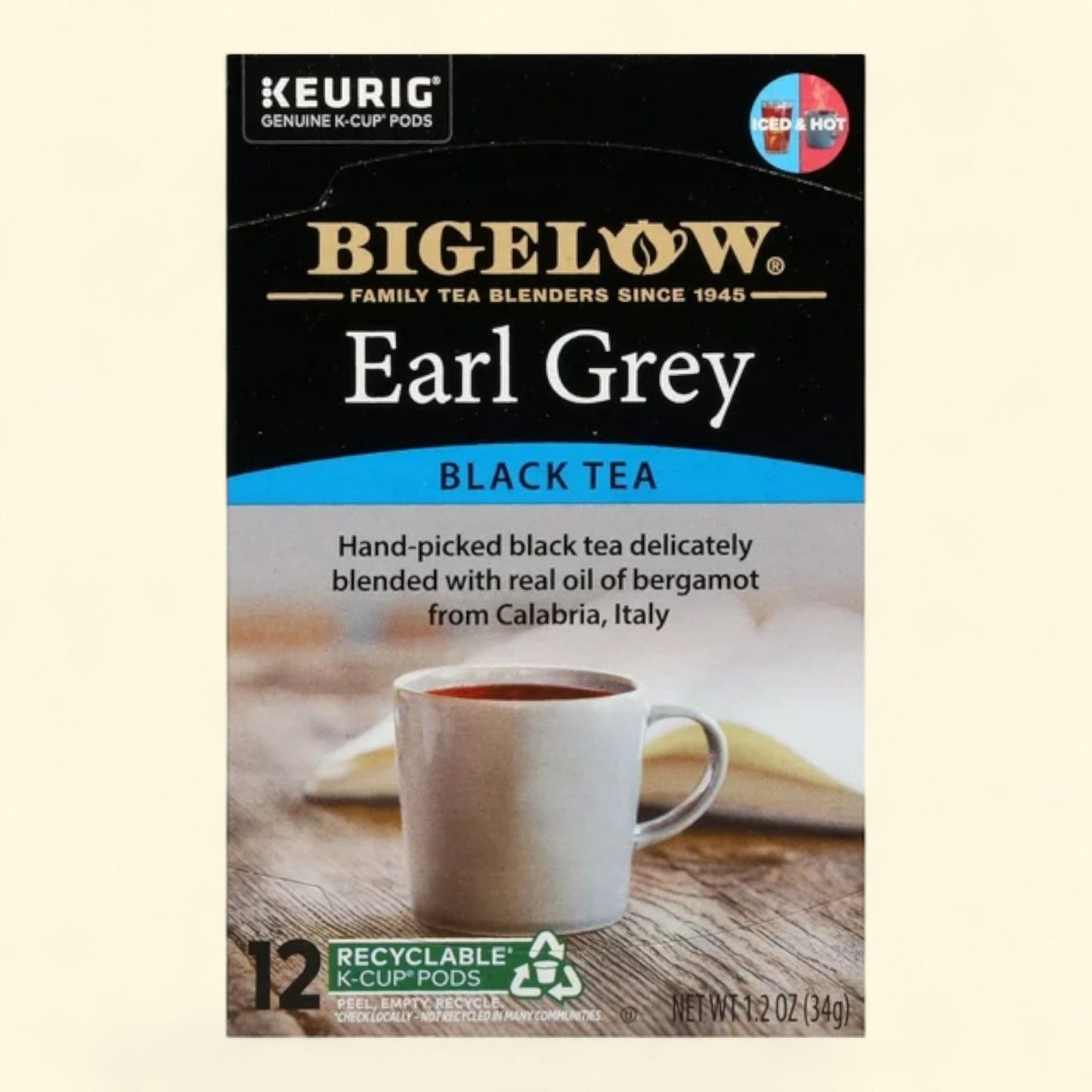 Dosettes K-Cup de thé Earl Grey Bigelow, lot de 12