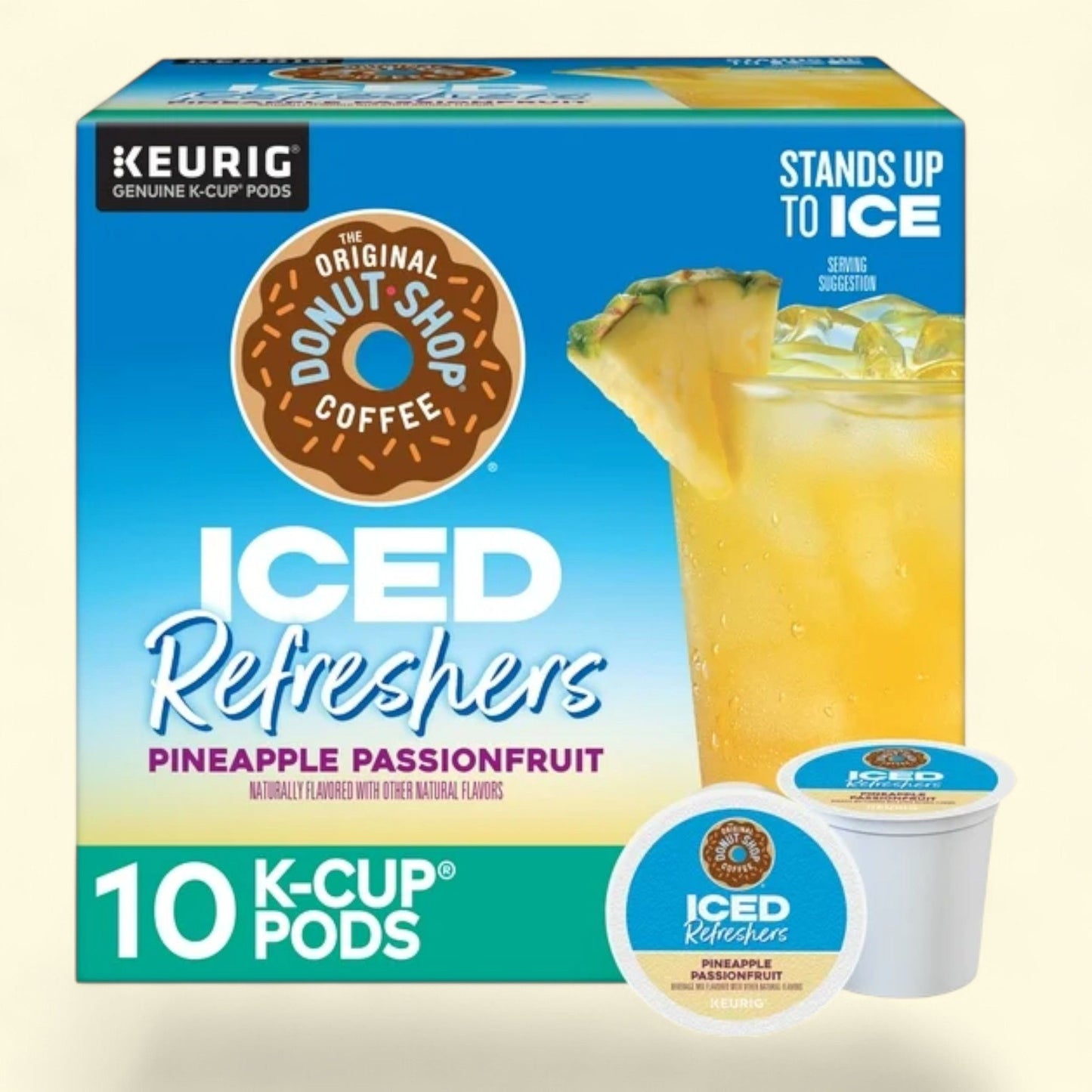 The Original Donut Shop, dosettes K-Cup « Iced Refreshers » au goût ananas-fruit de la passion, lot de 10