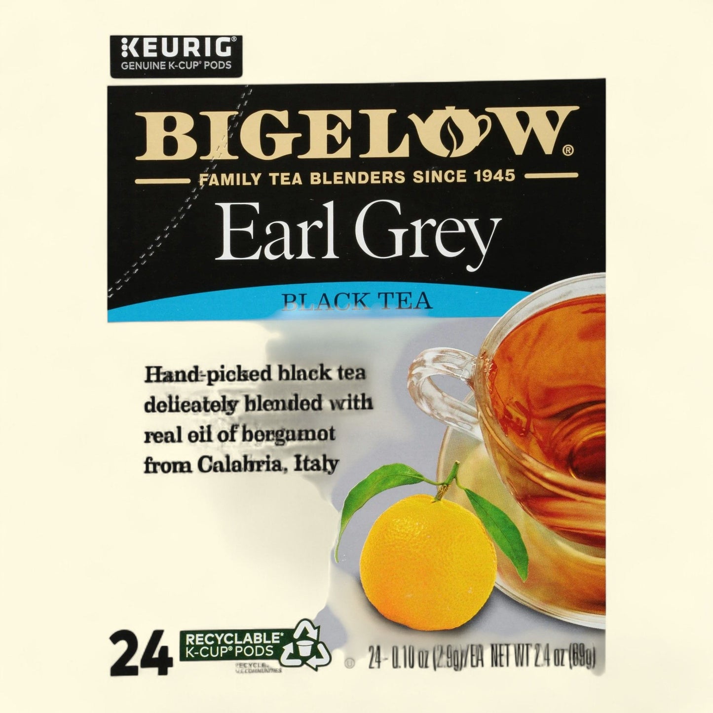 Dosettes de thé noir Bigelow Earl Grey K-Cup, lot de 24