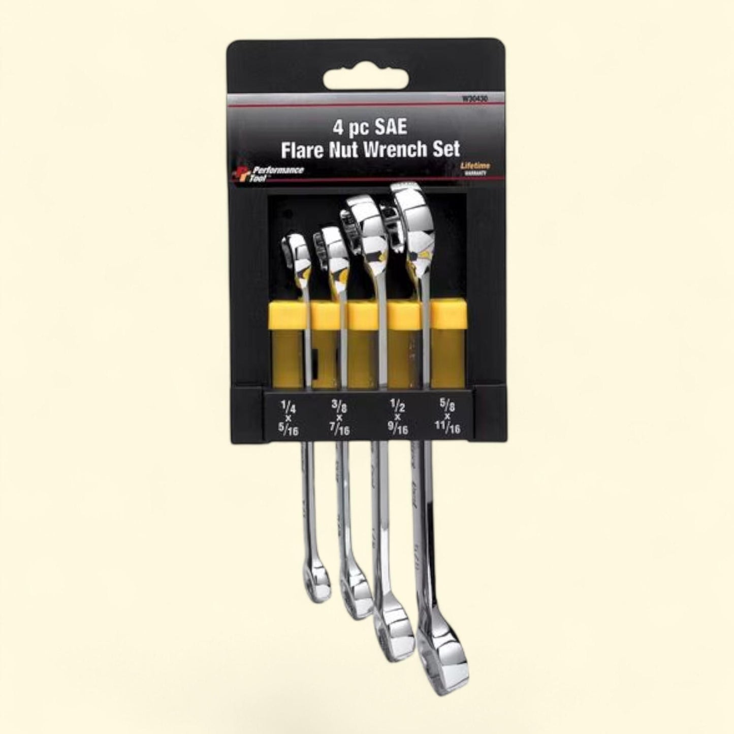 Chrome Flare Nut Wrench Set, 4 Piece 1/4" to 11/16"