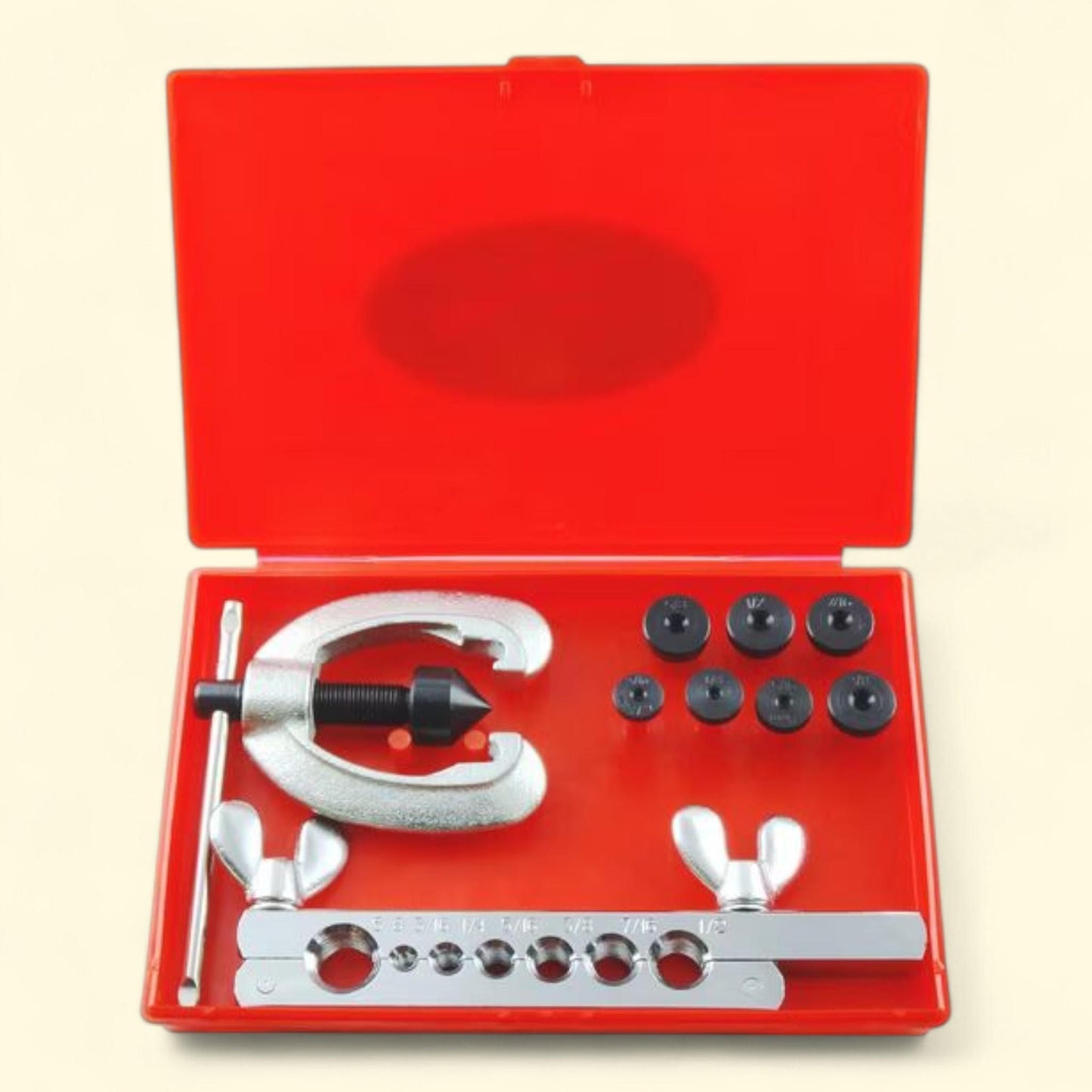 K-Tool Double Flaring Tool Kit, 7 Adapters 3/16 - 5/8