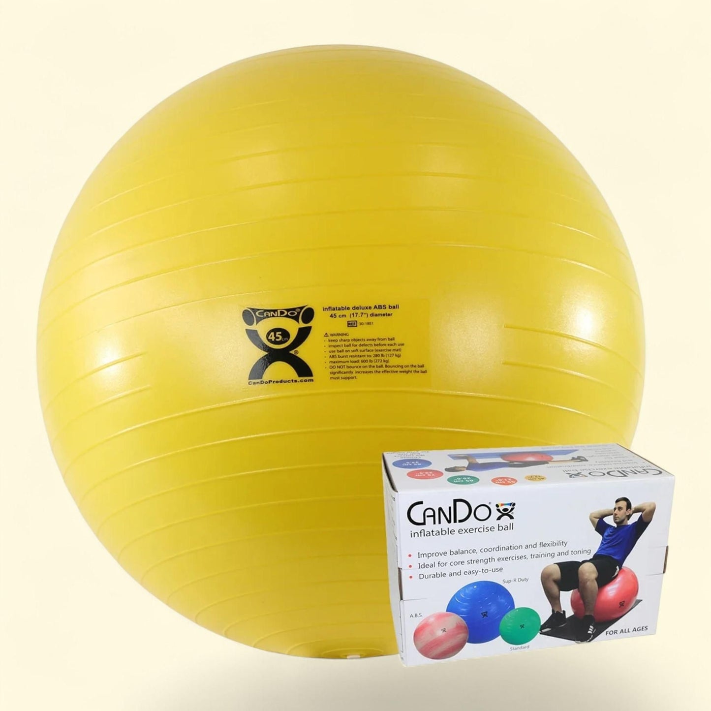 CanDo ABS Inflatable Ball, 45 cm