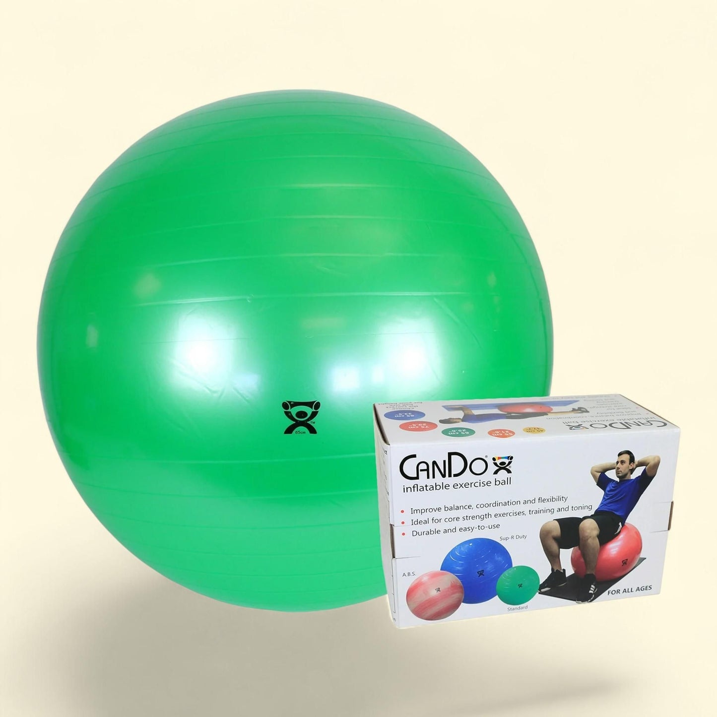 CanDo Inflatable Ball, Green, 65 cm