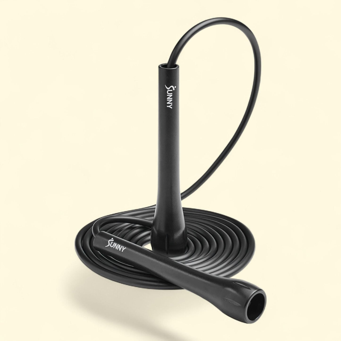 Sunny Health & Fitness Exercise Jump Rope, Lightweight & Portable Silicone Infused Skipping Rope with Durable Handles & Adjustable Exercise Rope - SF-JR01-BK