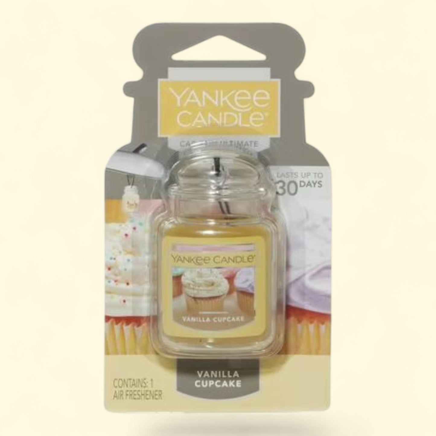 Yankee Candle Car Jar Ultimate, Vanille Cupcake, Parfum d'ambiance, 1 unité